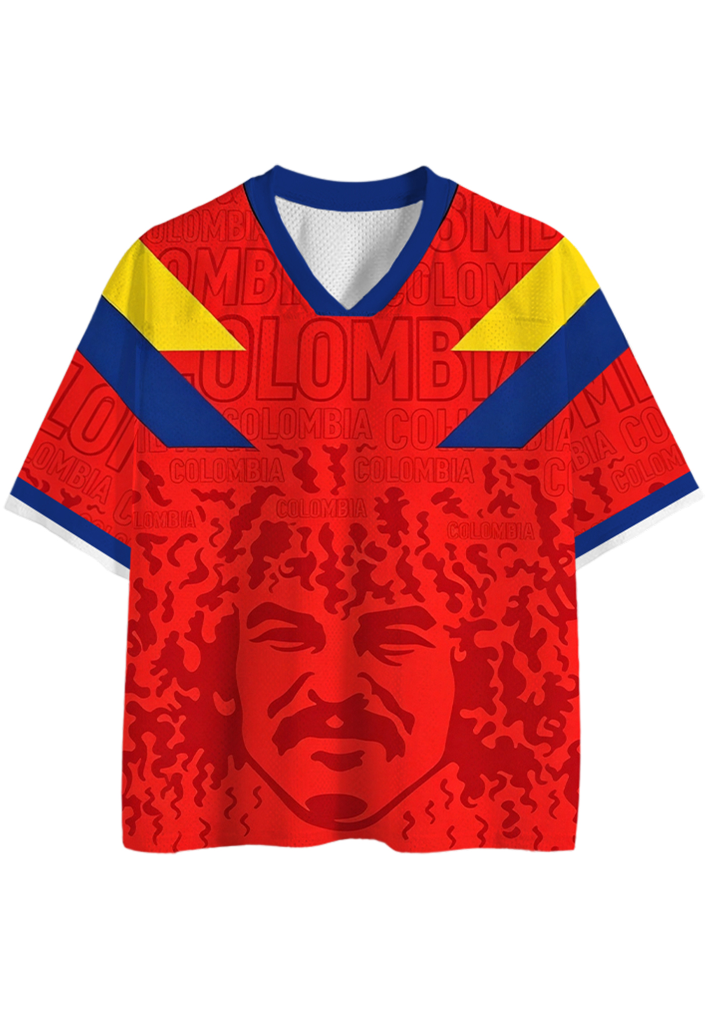 Carlos Valderrama El Pibe Colombia Mesh Jersey Shirts