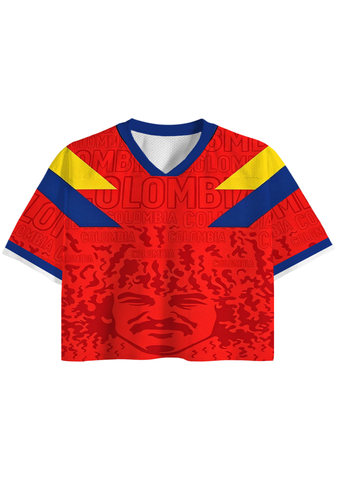 Carlos Valderrama El Pibe Colombia Cropped Jersey Shirt