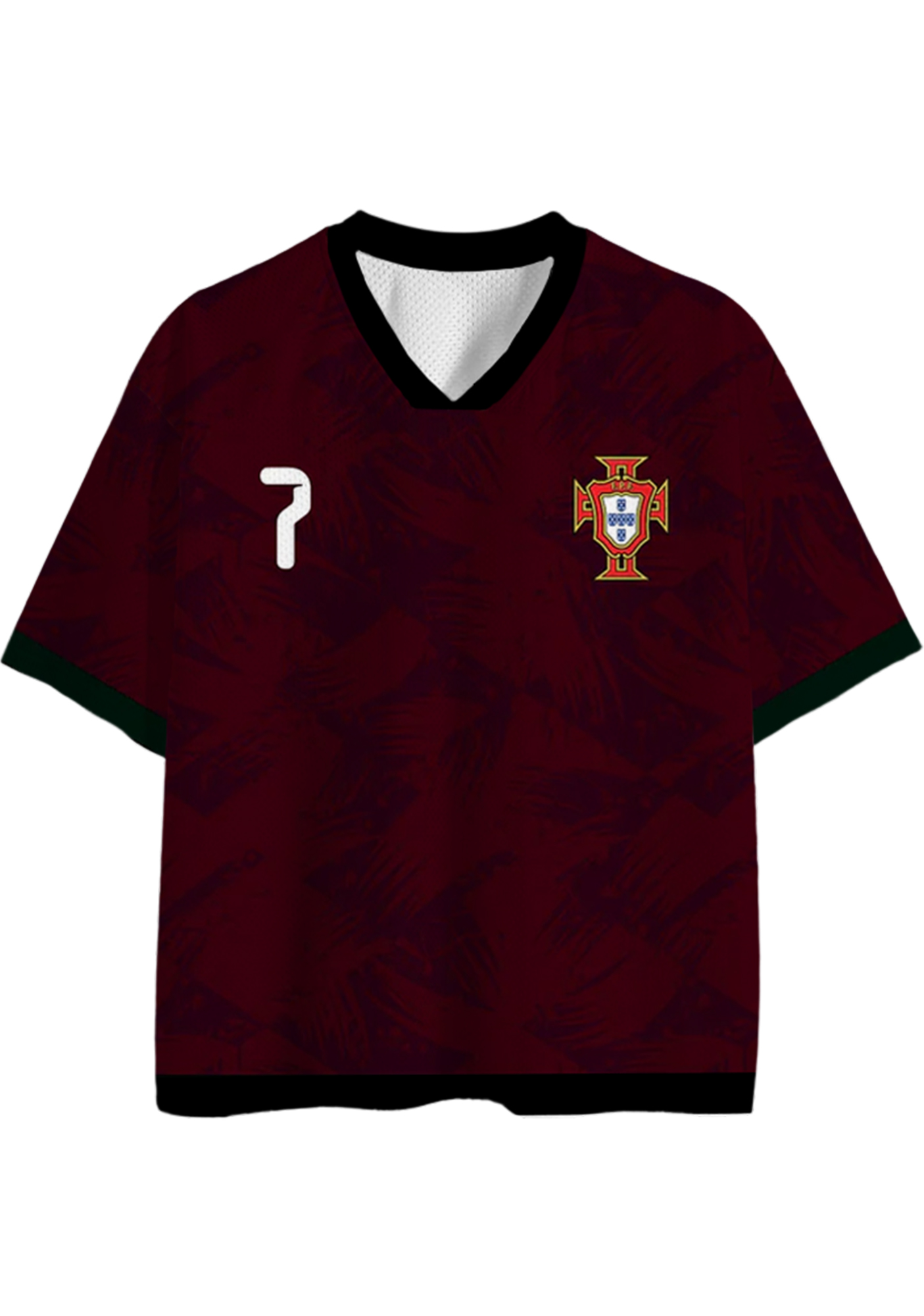 Portugal #7 Burgundy Mesh Jersey Shirts