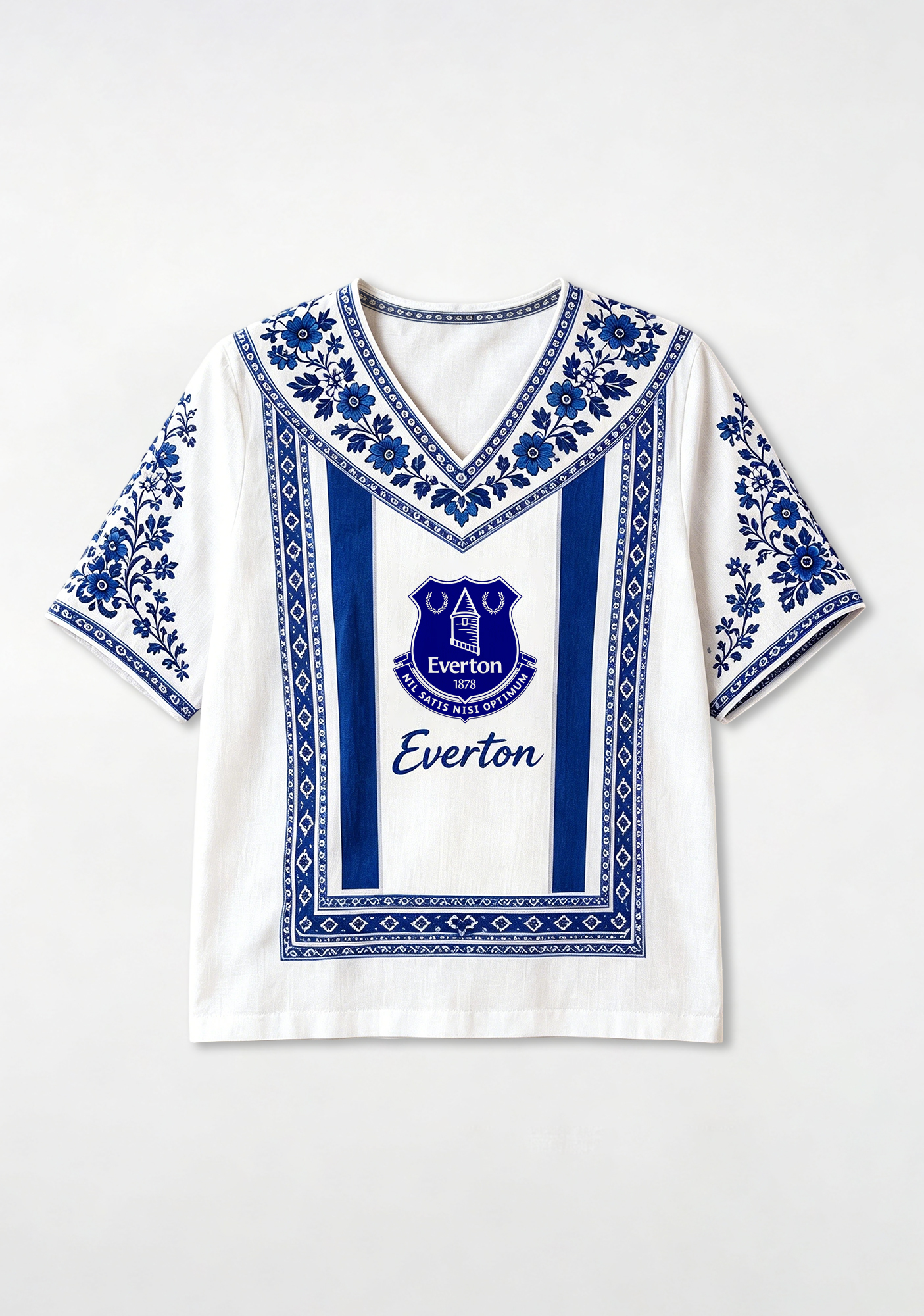 Boho Floral Border Everton V-Neck Blouse