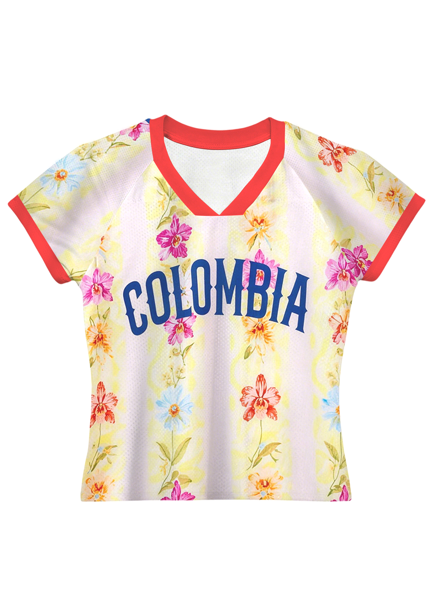 Vintage Floral Orchid Colombia Print Baby Tee