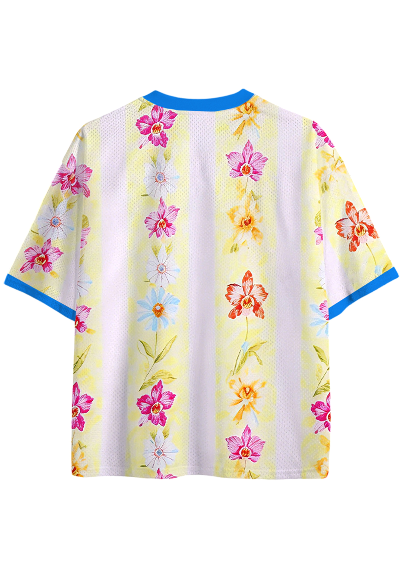 Vintage Tropical Hummingbird Orchid Mesh Jersey Shirts