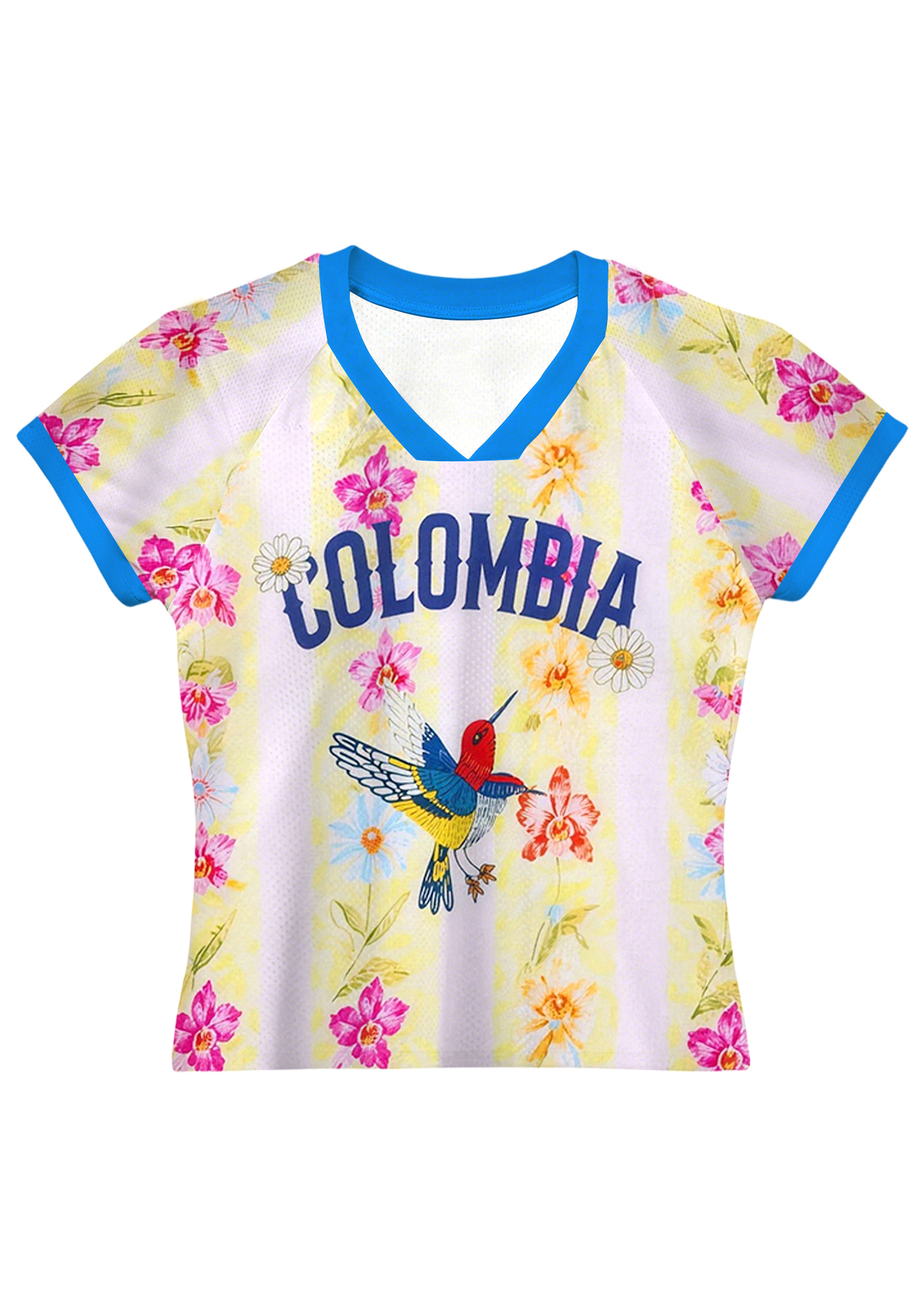Vintage Tropical Hummingbird Orchid Baby Tee