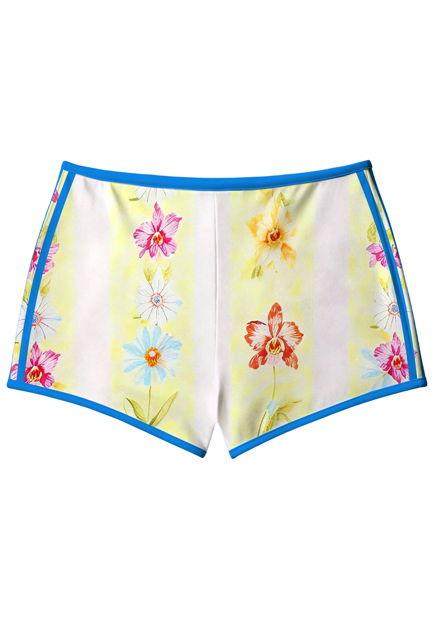 Vintage Tropical Hummingbird Orchid Booty Shorts