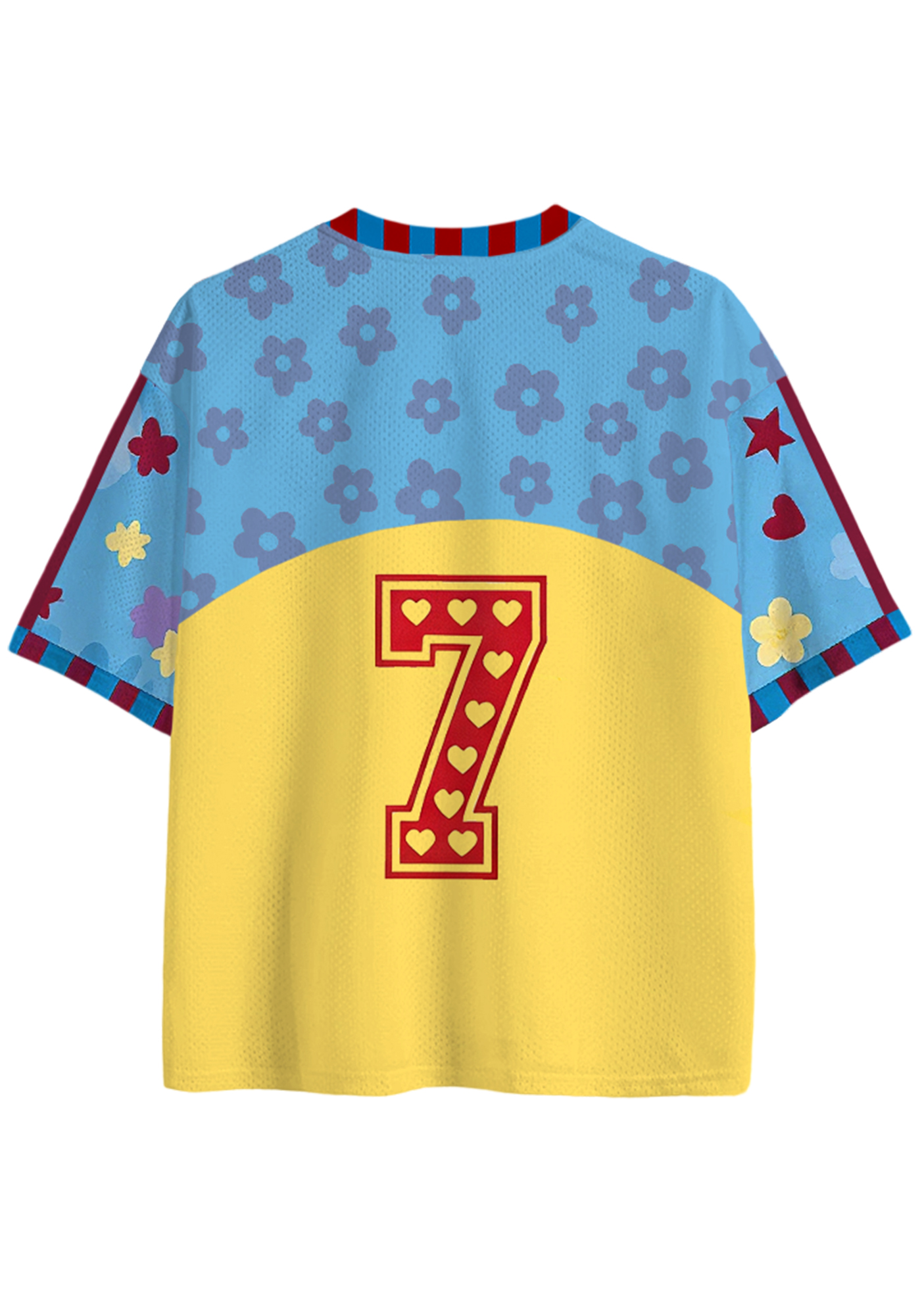 Cute Star Daisy Color Block Colombia Mesh Jersey Shirts