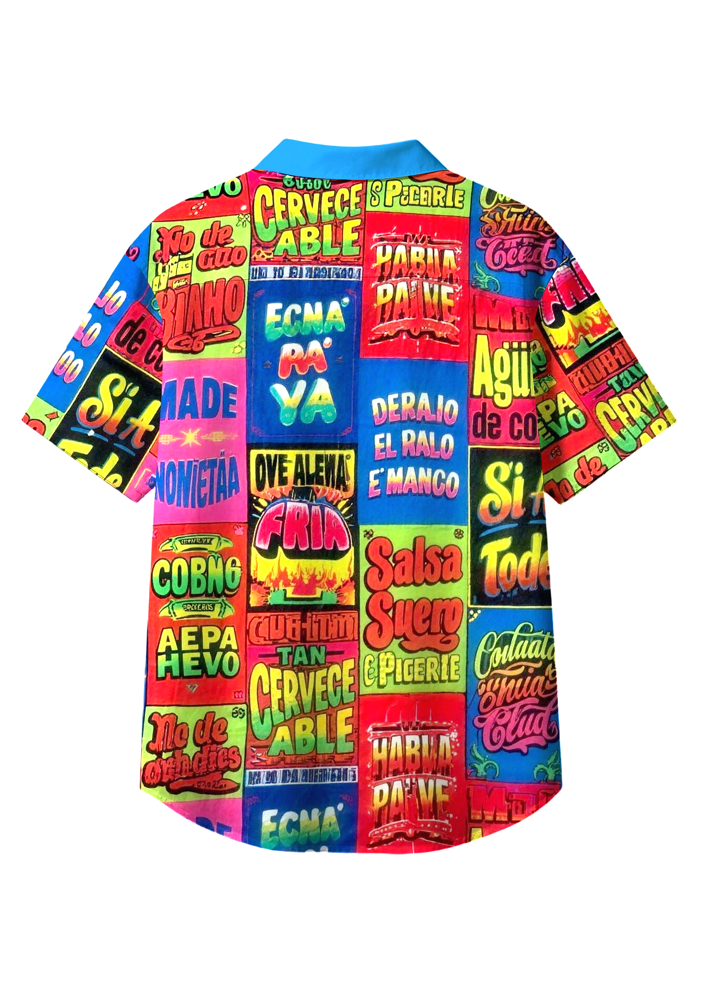 Tropical Summer Graffiti Button Up Hawaiian Shirt