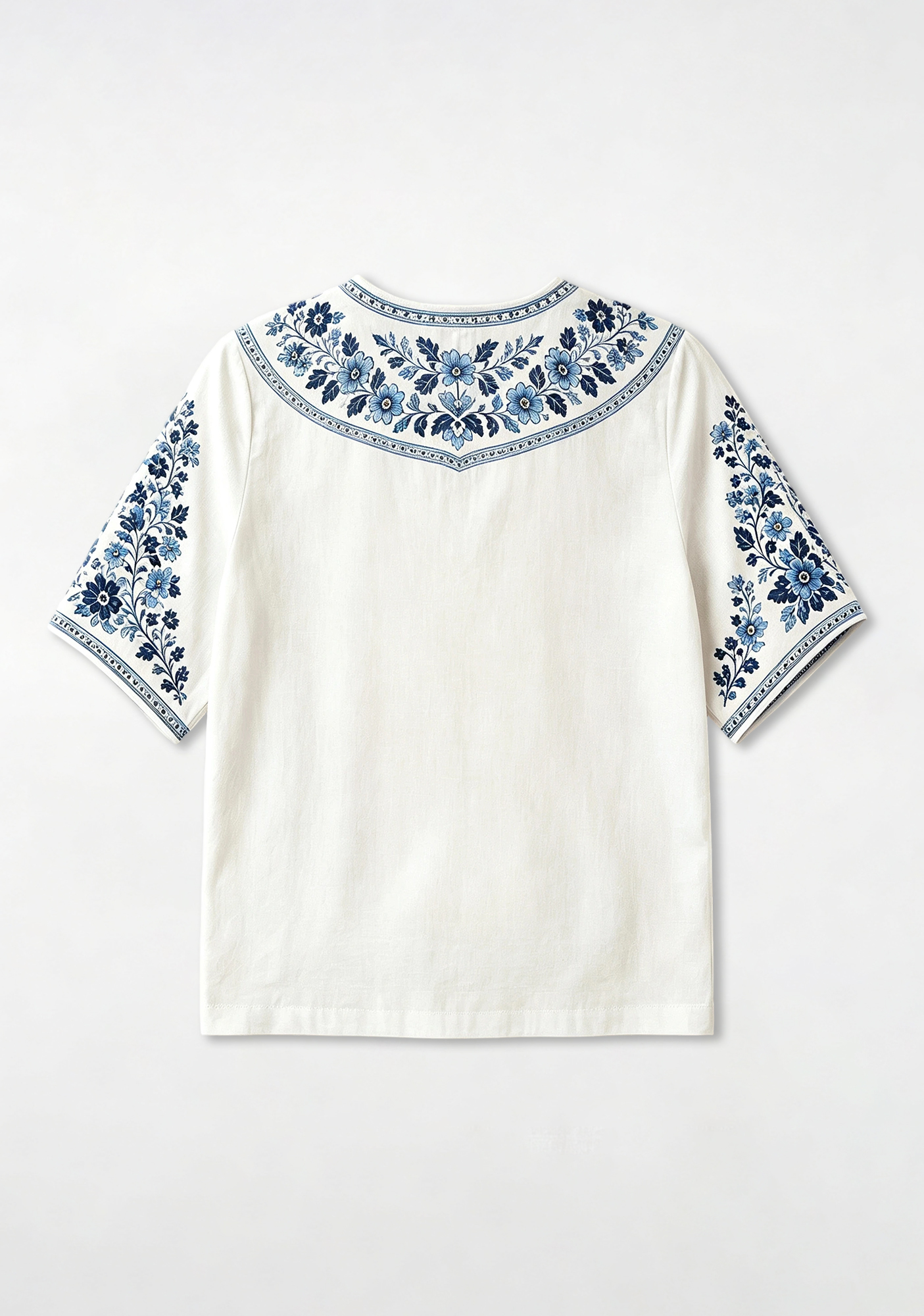Boho Floral Border Coventry City V-Neck Blouse