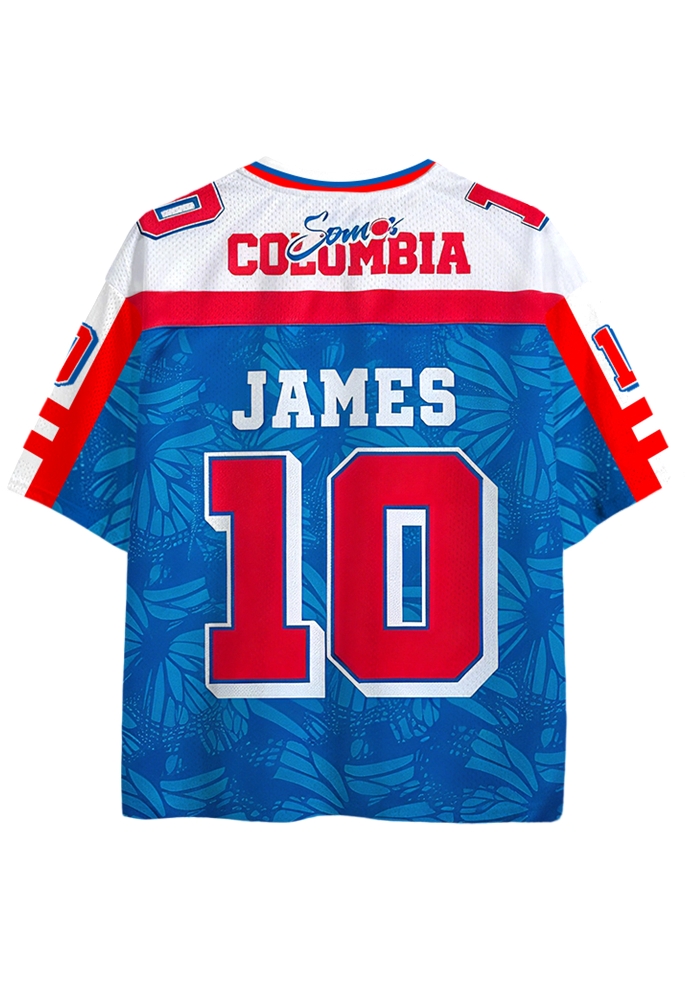 Colombia Number 10 Tropical Leaf Mesh Jersey Shirts