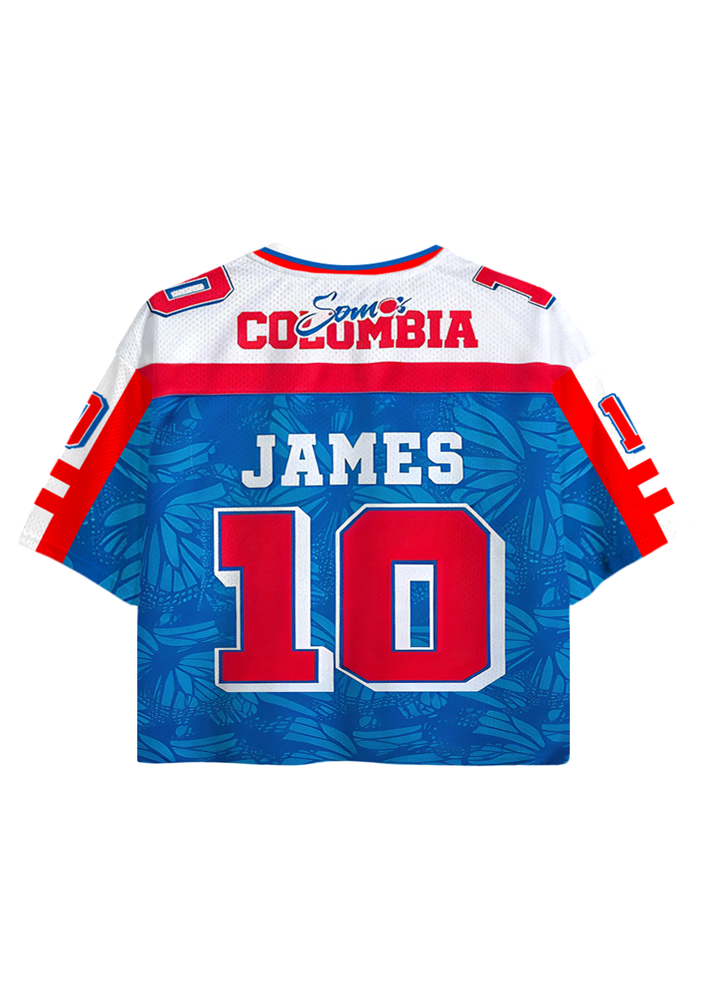 Colombia Number 10 Tropical Leaf Cropped Jersey Shirt