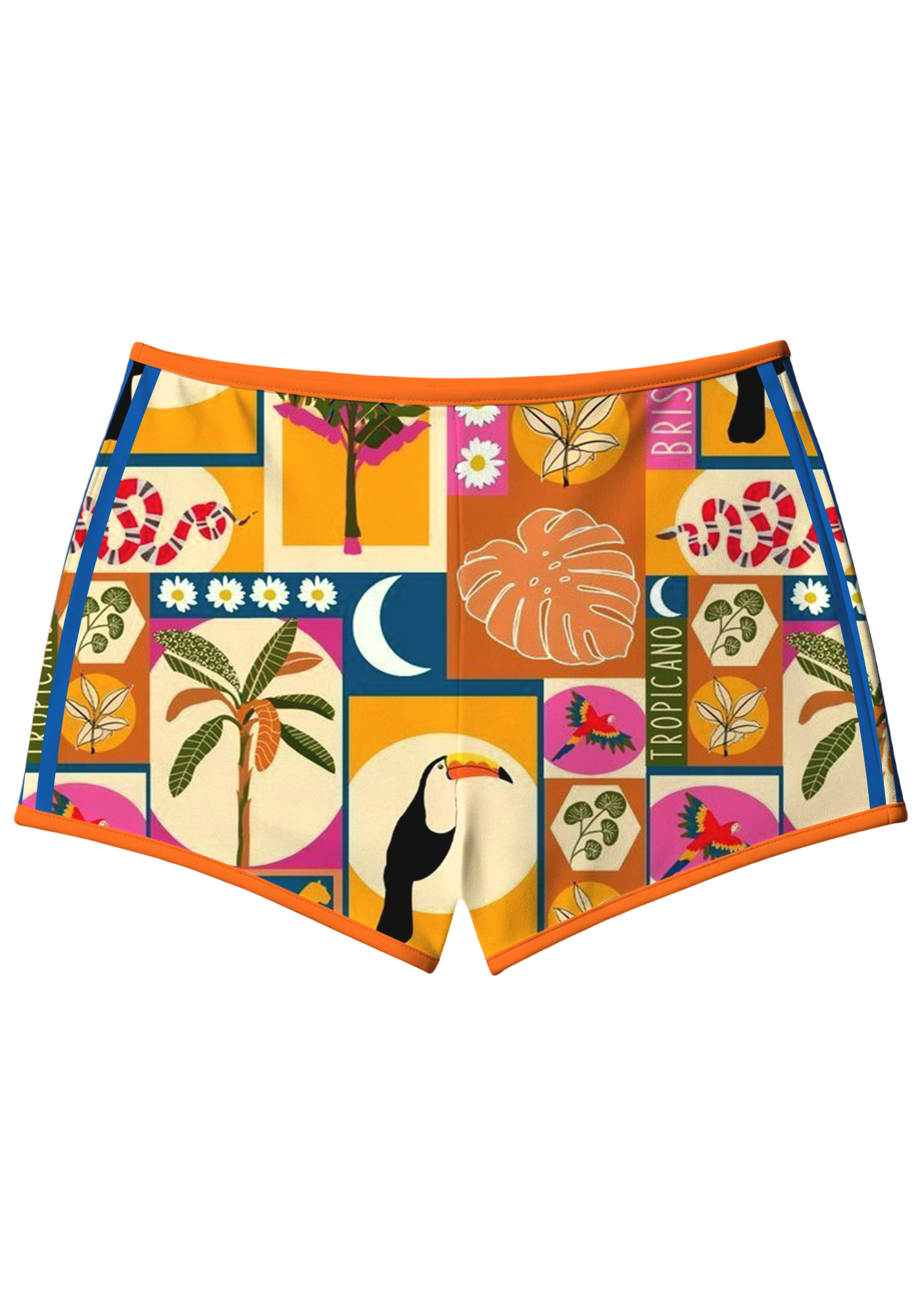 Geometric Tropical Toucan Booty Shorts
