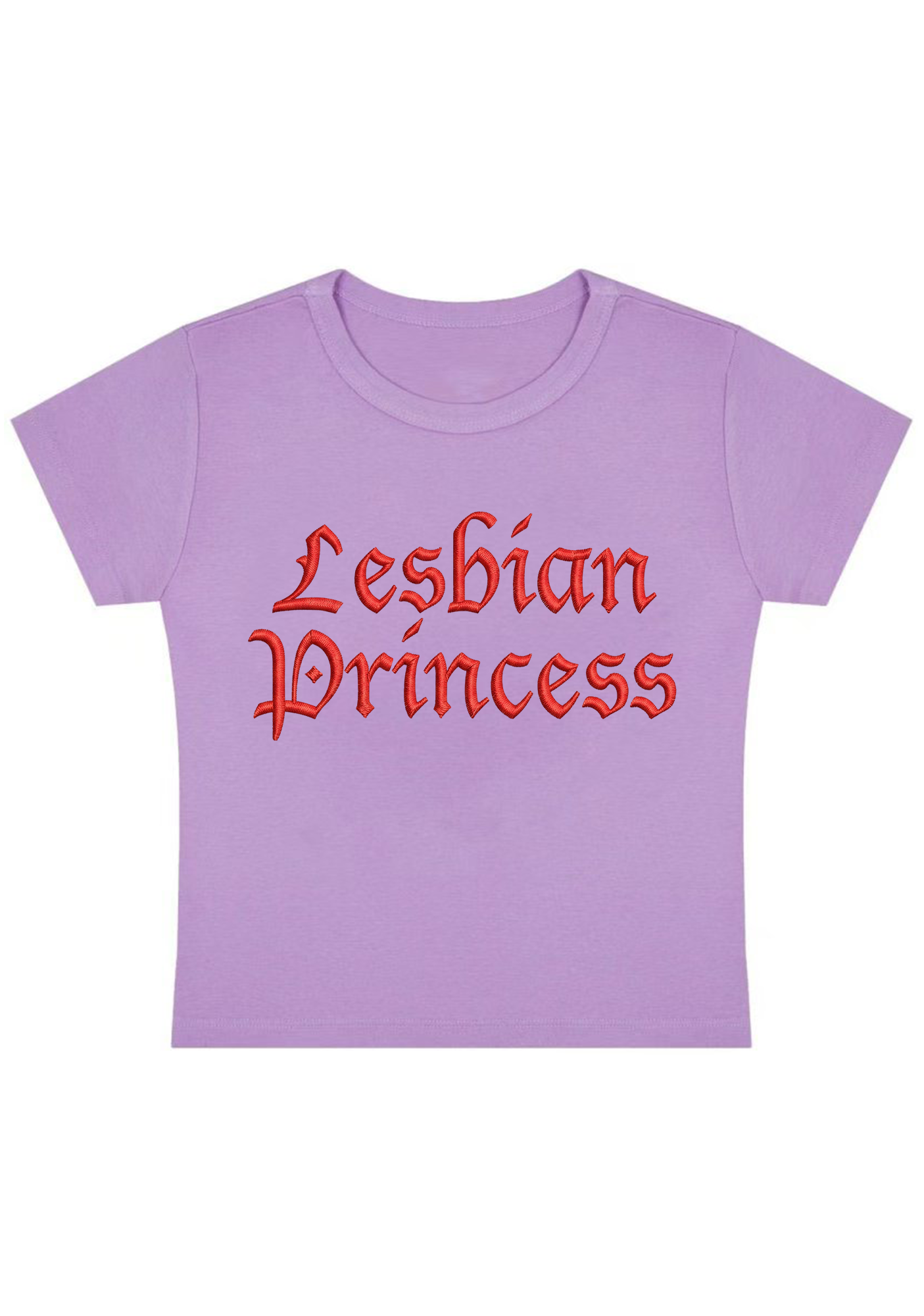Lesbian Princess Embroidery Y2K Baby Tee
