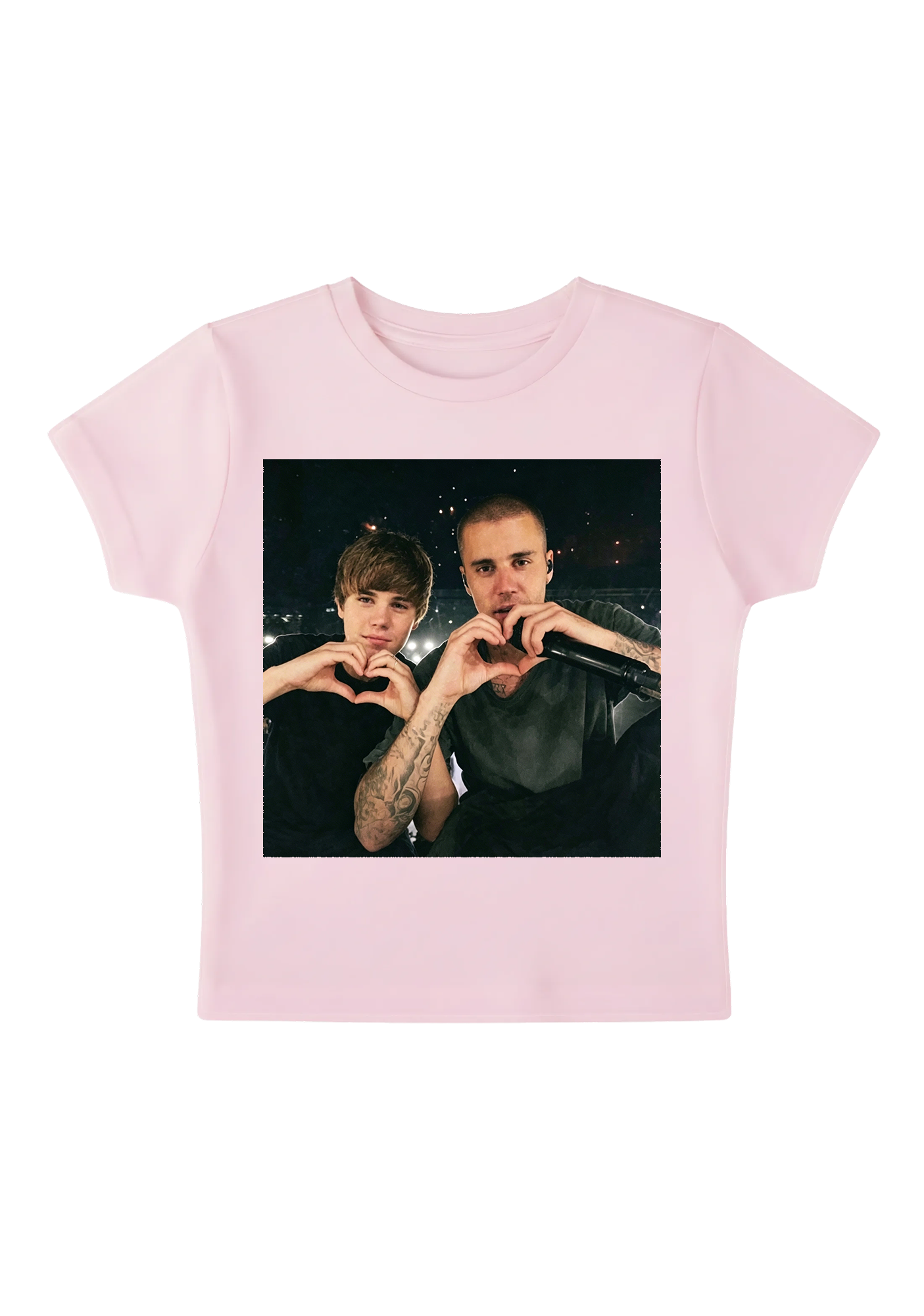 Retro Film Grain Justin Bieber Throwback Collage Y2K Baby Tee