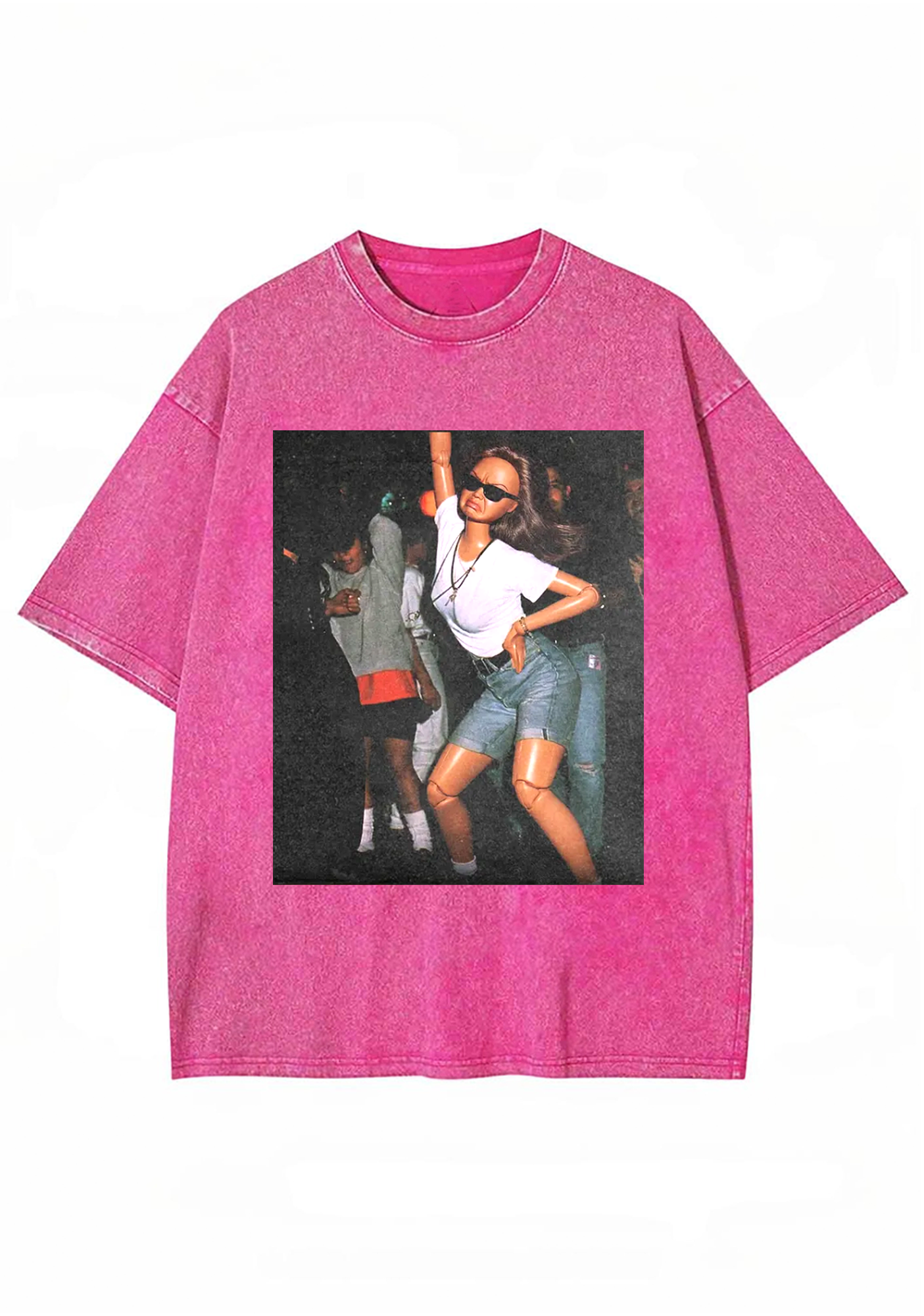 Vintage Party Dancing Barbie Sunglasses Y2K Washed Tee