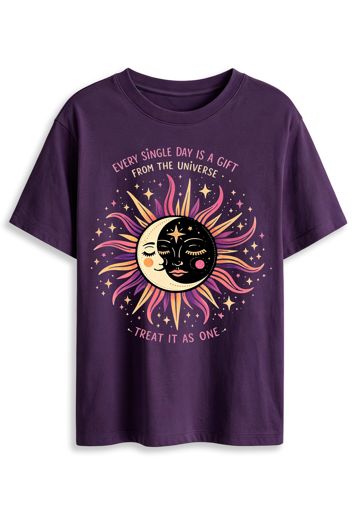 Sun And Moon Face Celestial Is A Gift From The Universe Graphic T-Shirt