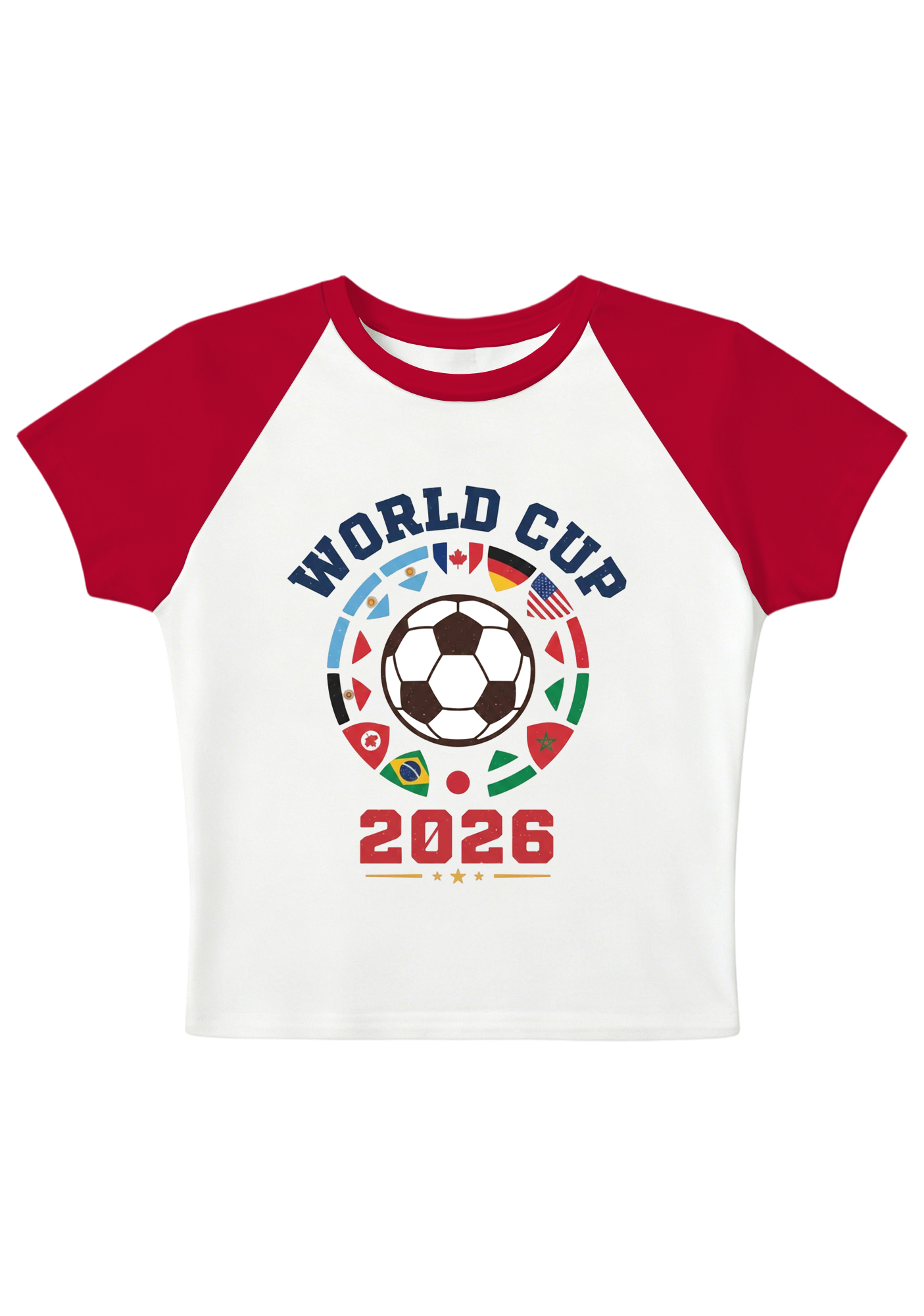 [Copy]USA Mexico Canada World Cup Splicing Y2K Baby Tee