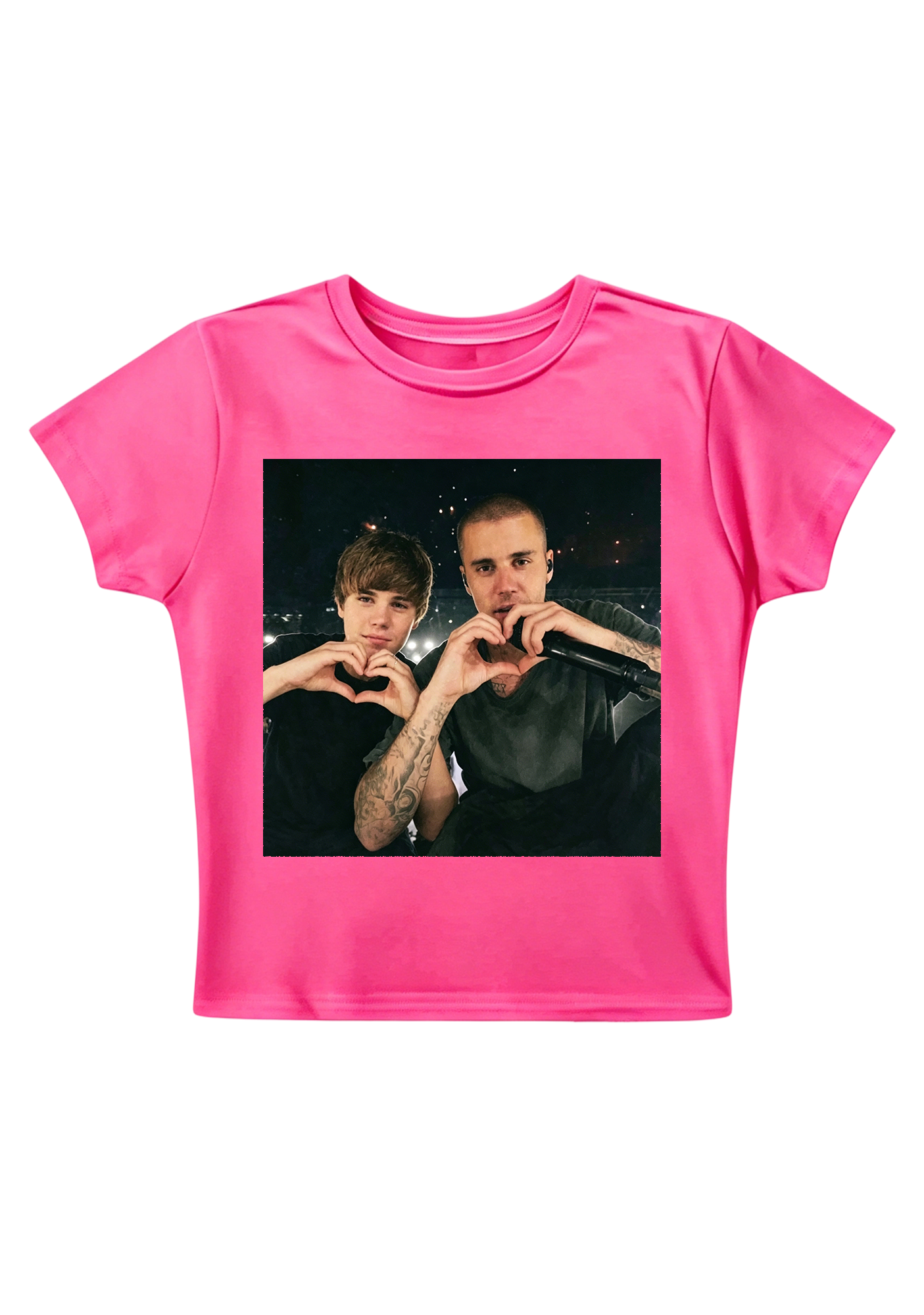 Retro Film Grain Justin Bieber Throwback Collage Y2K Baby Tee