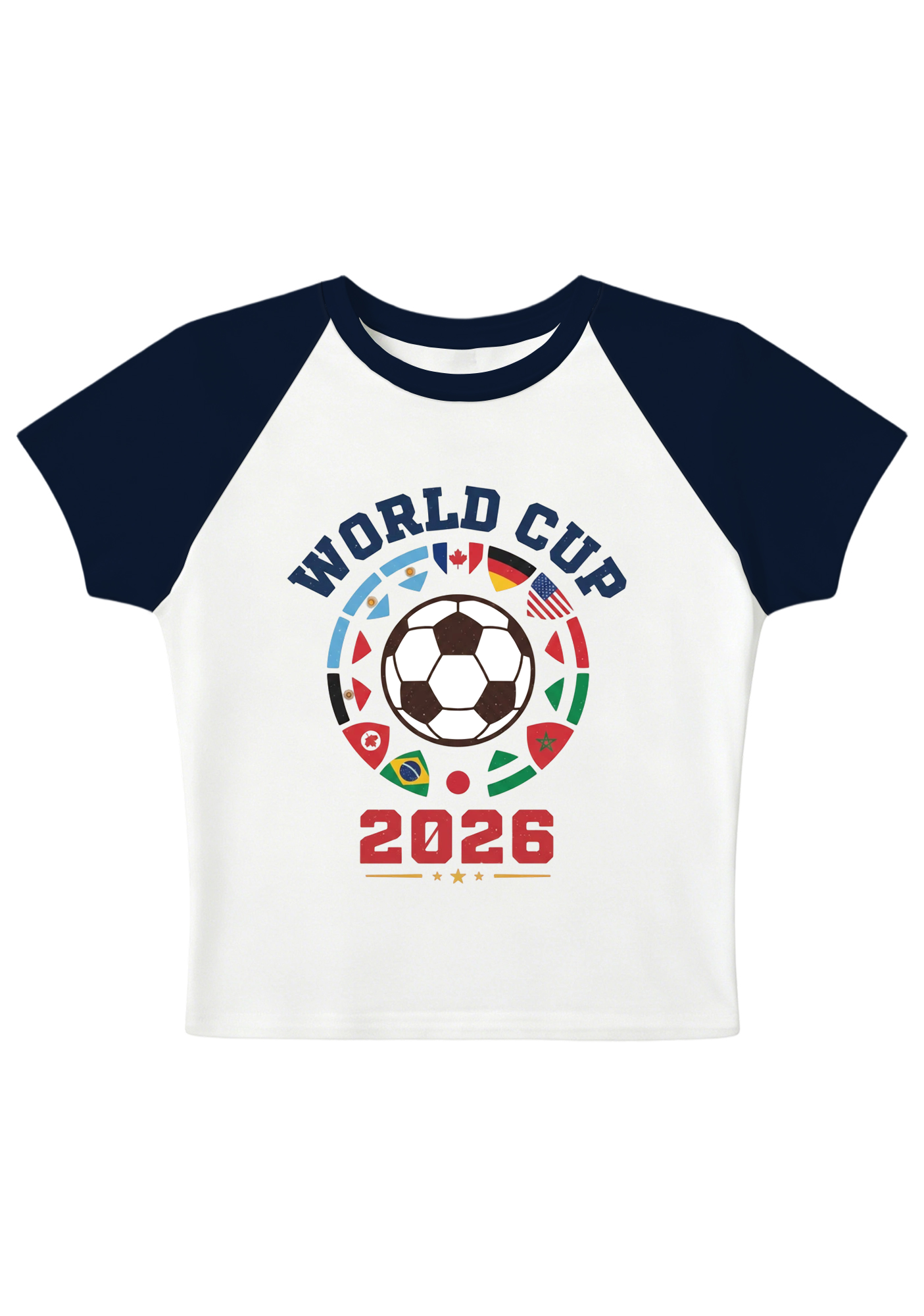 [Copy]USA Mexico Canada World Cup Splicing Y2K Baby Tee