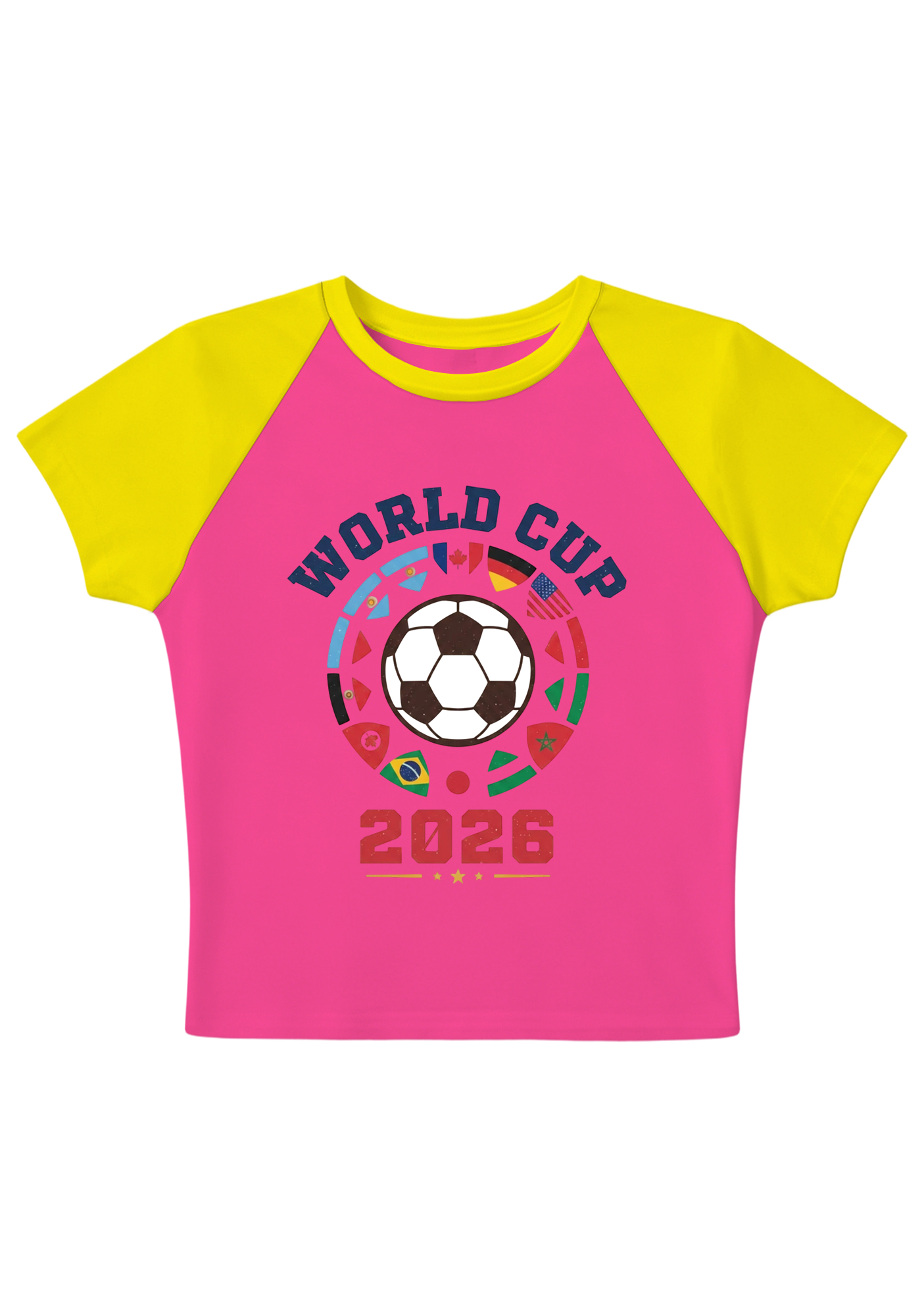 [Copy]USA Mexico Canada World Cup Splicing Y2K Baby Tee