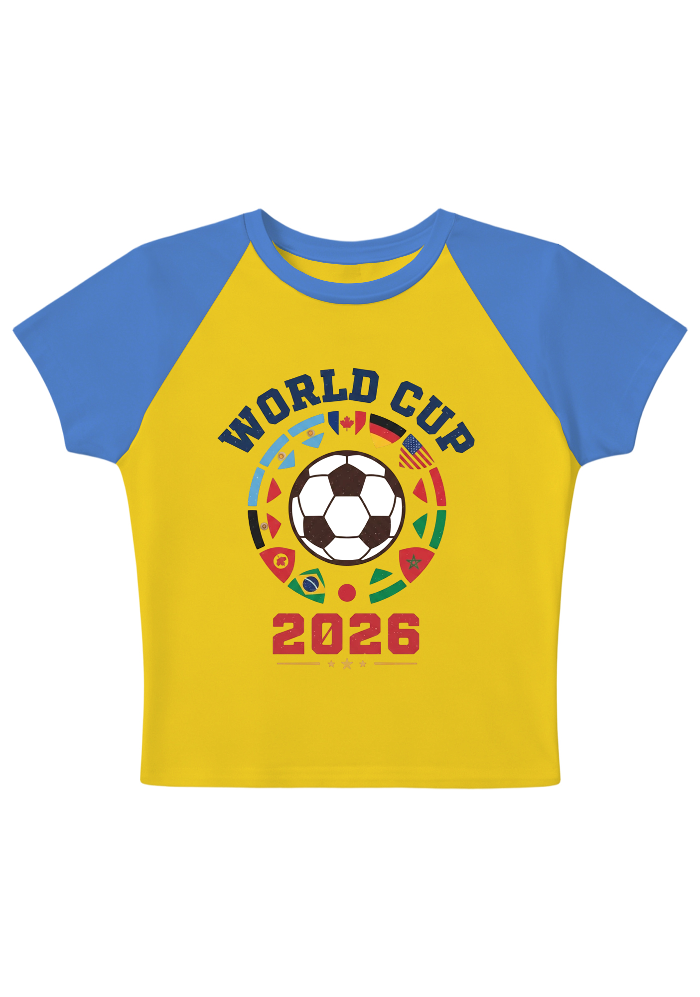 [Copy]USA Mexico Canada World Cup Splicing Y2K Baby Tee