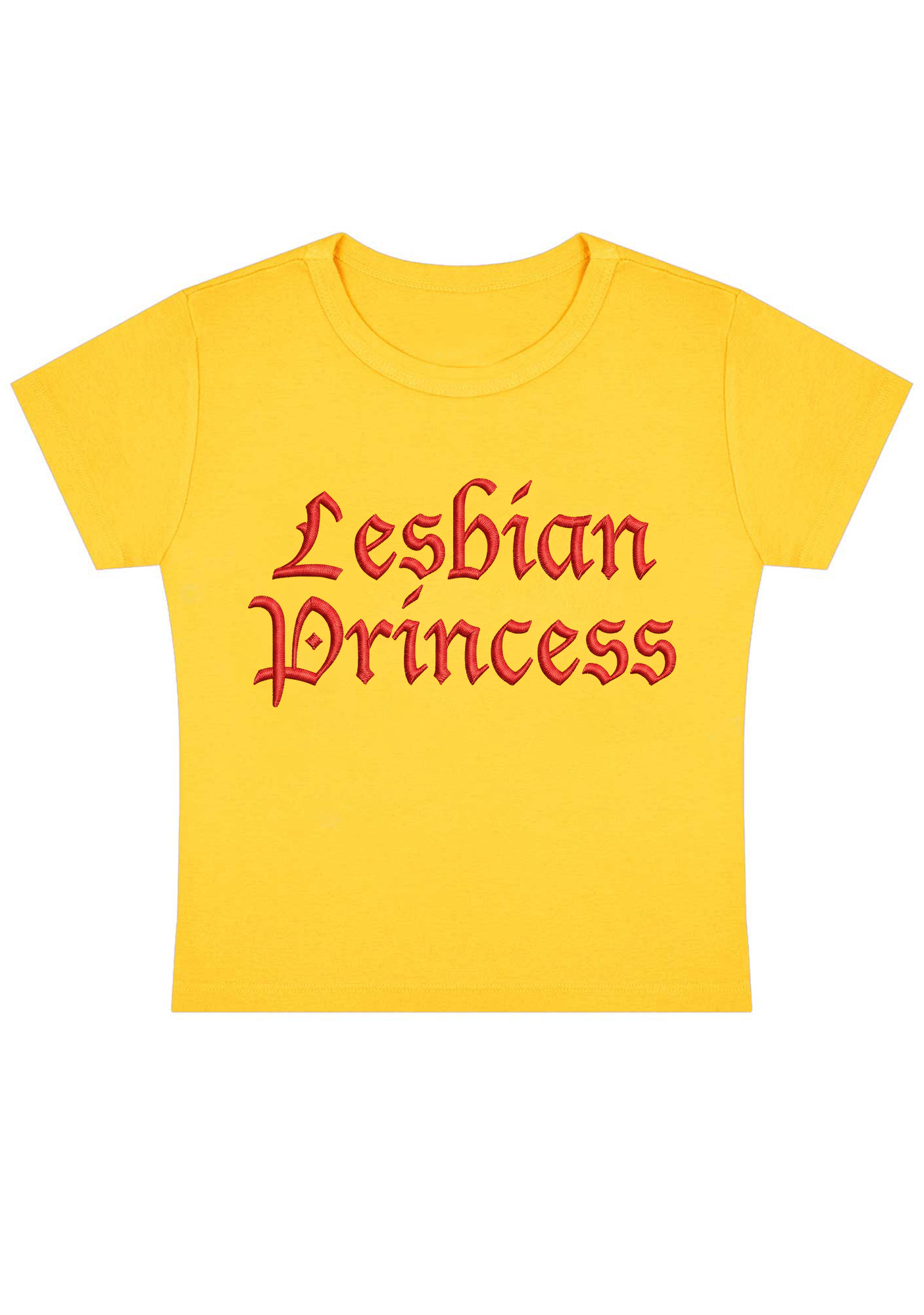 Lesbian Princess Embroidery Y2K Baby Tee