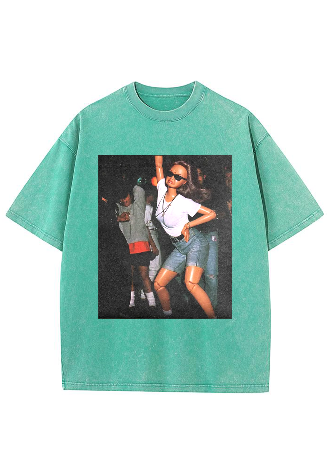 Vintage Party Dancing Barbie Sunglasses Y2K Washed Tee