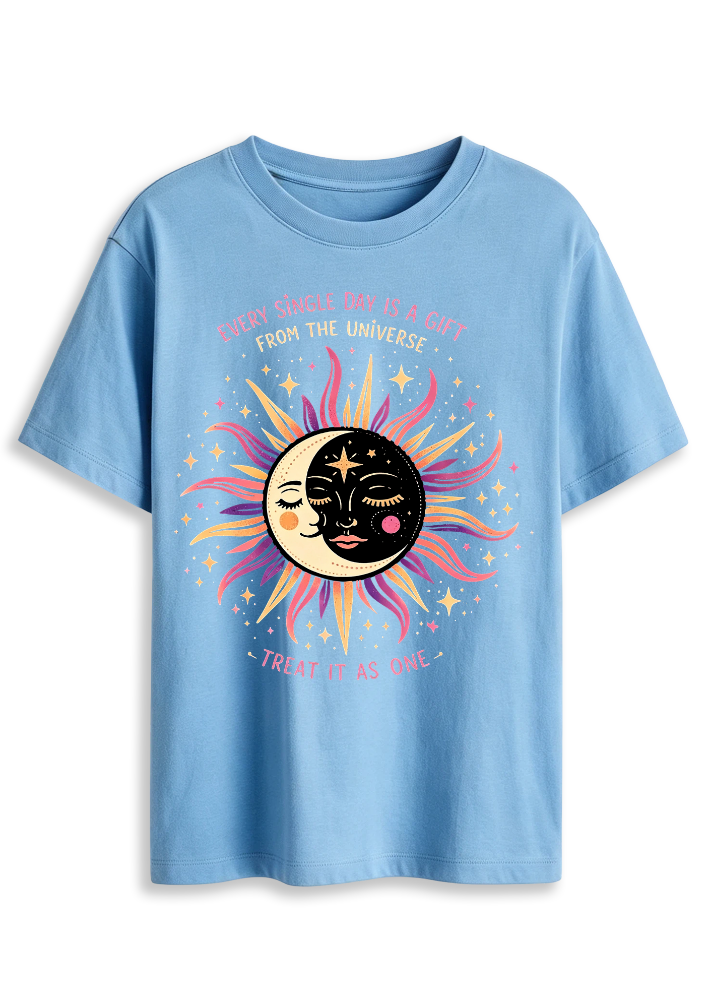 Sun And Moon Face Celestial Is A Gift From The Universe Graphic T-Shirt