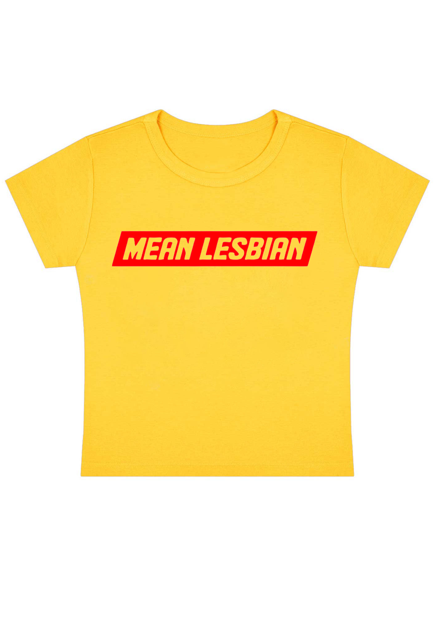 Mean Lesbian Y2K Baby Tee
