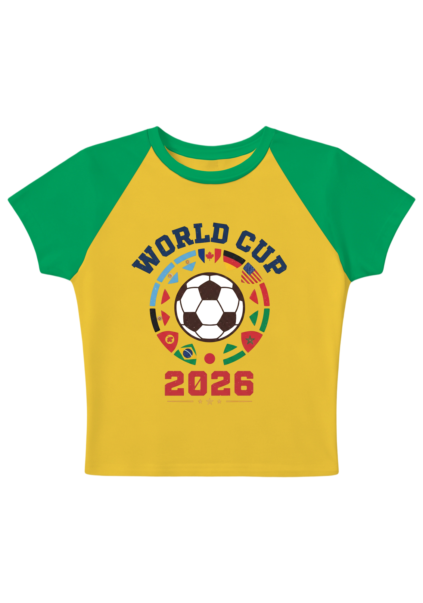 [Copy]USA Mexico Canada World Cup Splicing Y2K Baby Tee