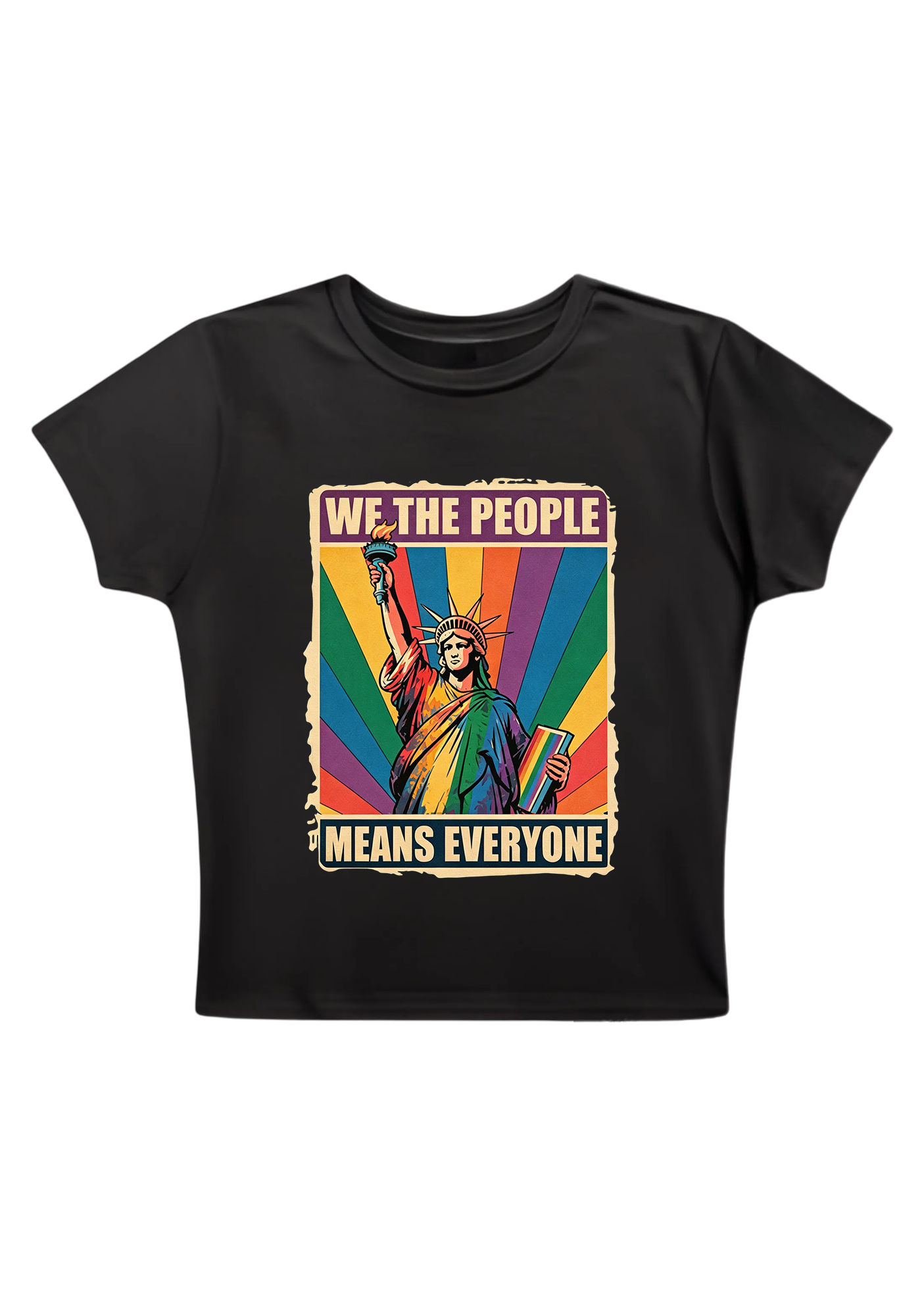 We The People Means Everyone Y2K Baby Tee