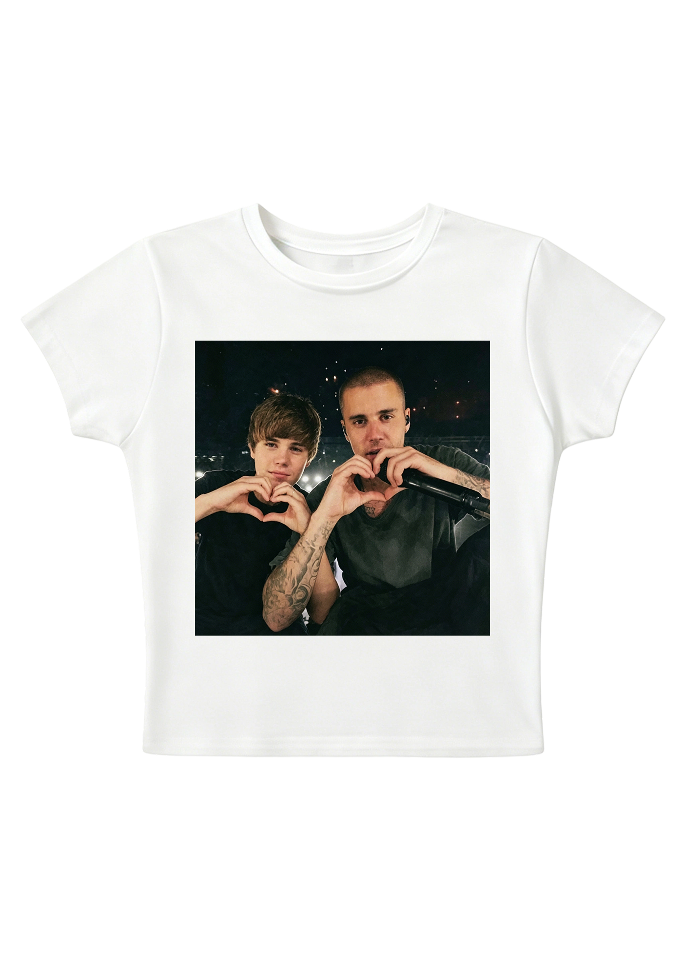 Retro Film Grain Justin Bieber Throwback Collage Y2K Baby Tee