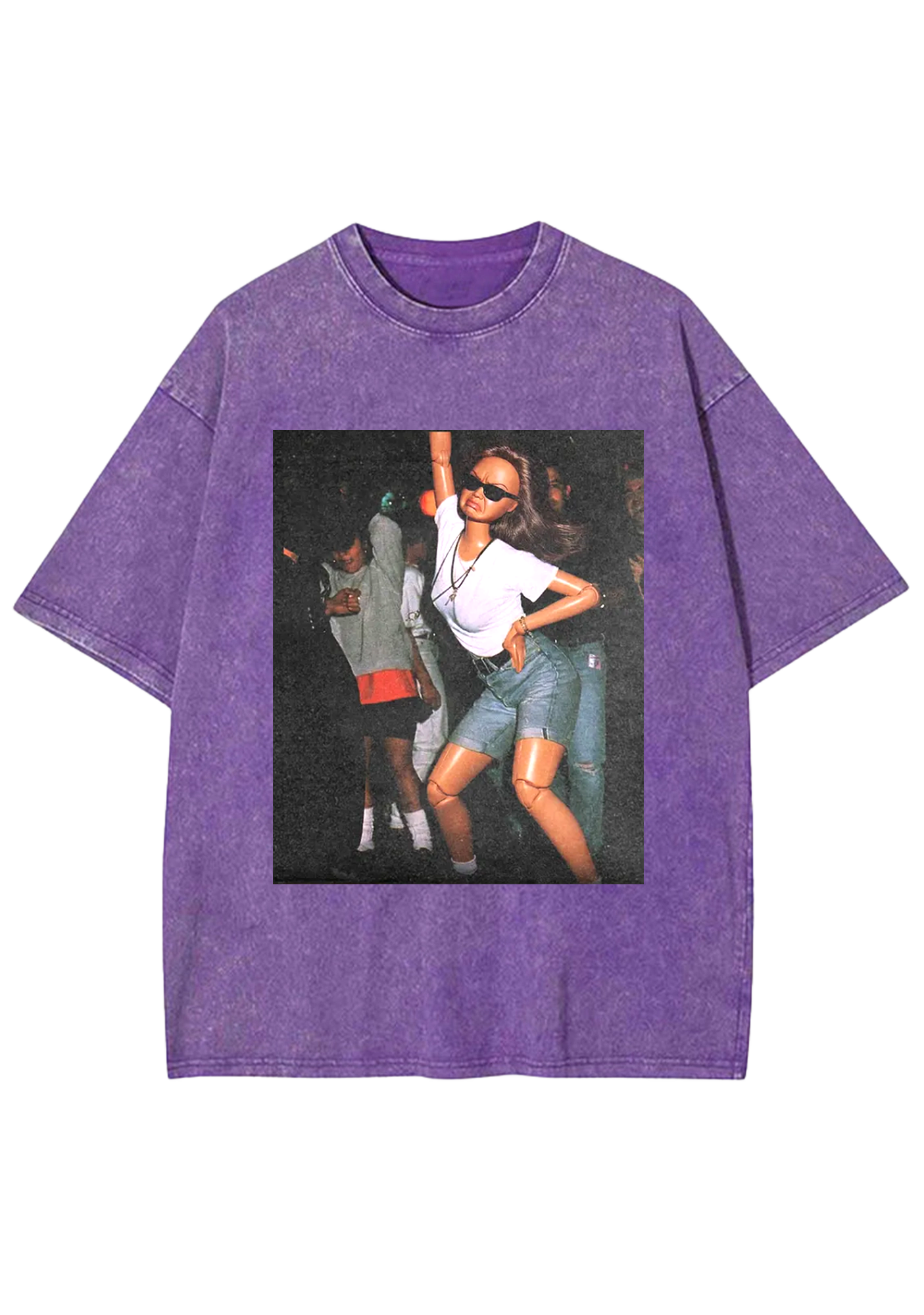 Vintage Party Dancing Barbie Sunglasses Y2K Washed Tee