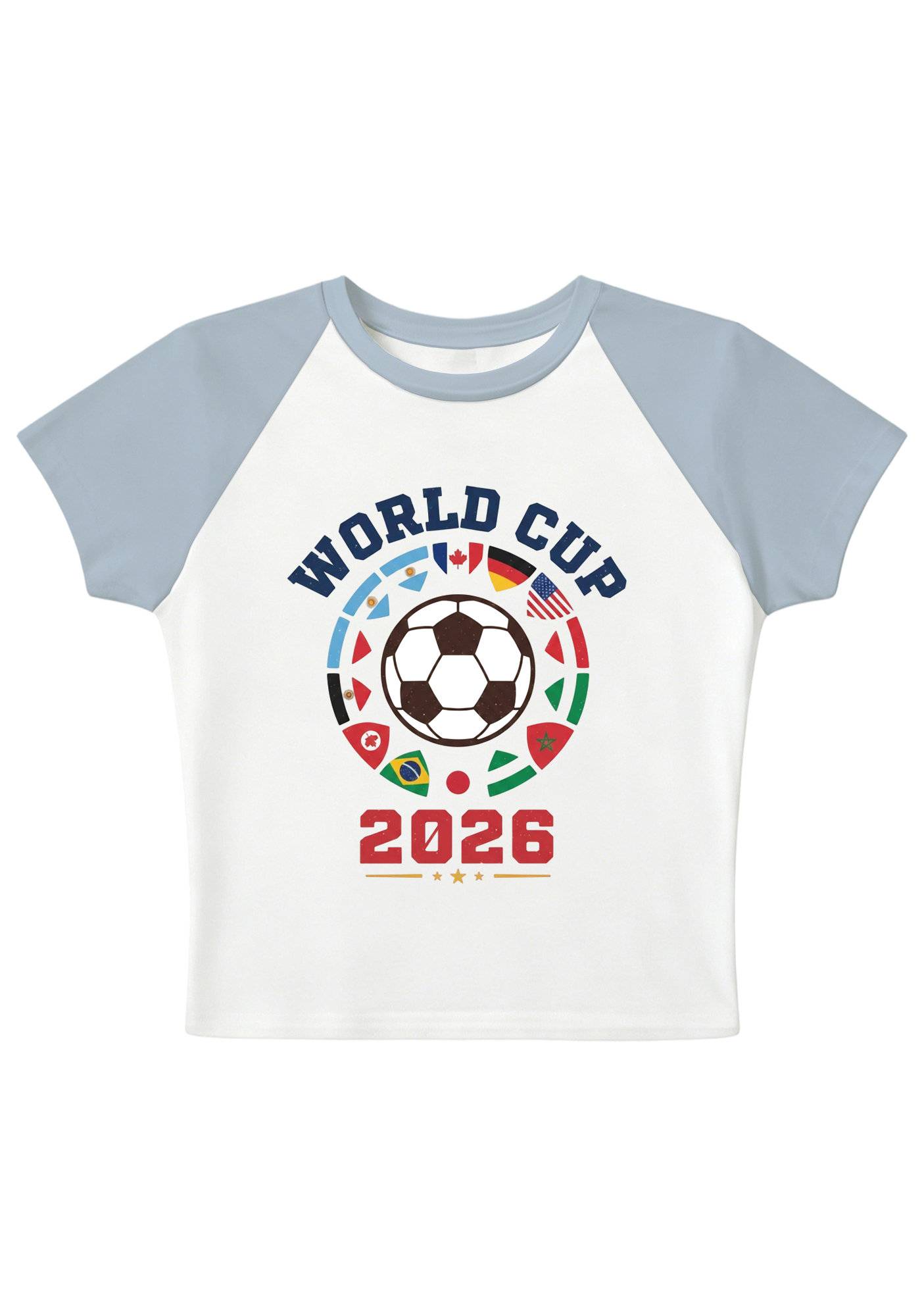 [Copy]USA Mexico Canada World Cup Splicing Y2K Baby Tee