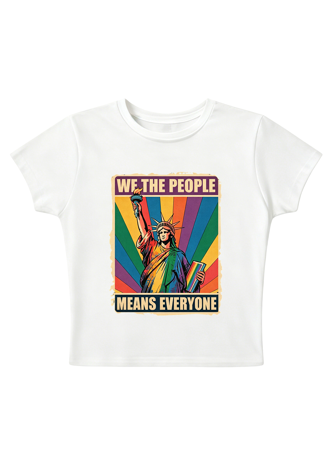 We The People Means Everyone Y2K Baby Tee