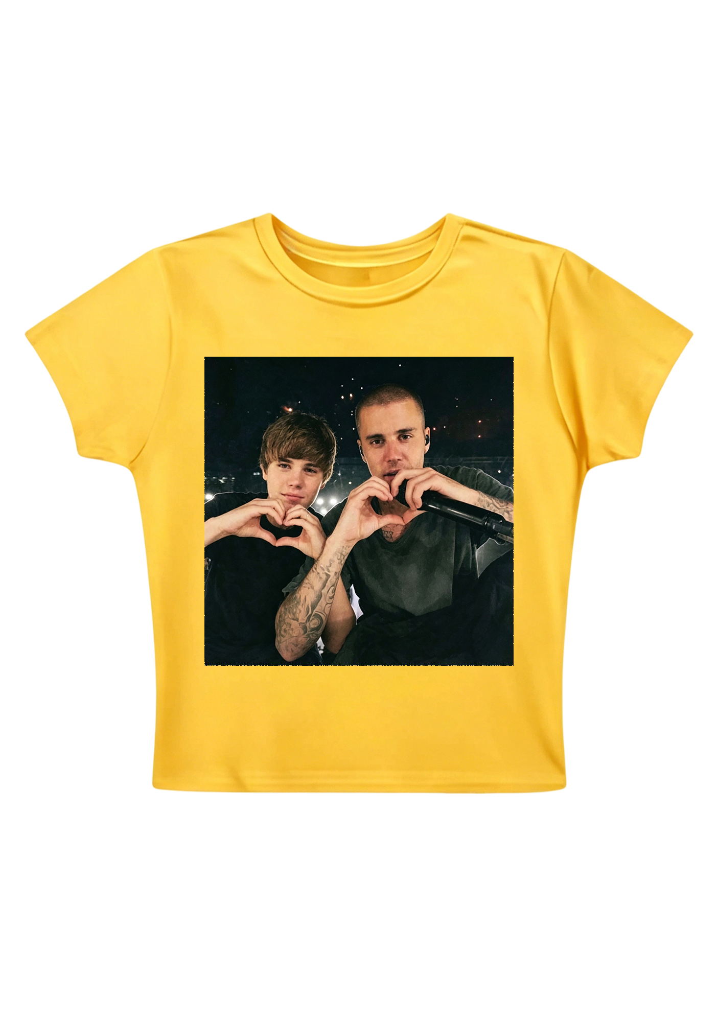 Retro Film Grain Justin Bieber Throwback Collage Y2K Baby Tee