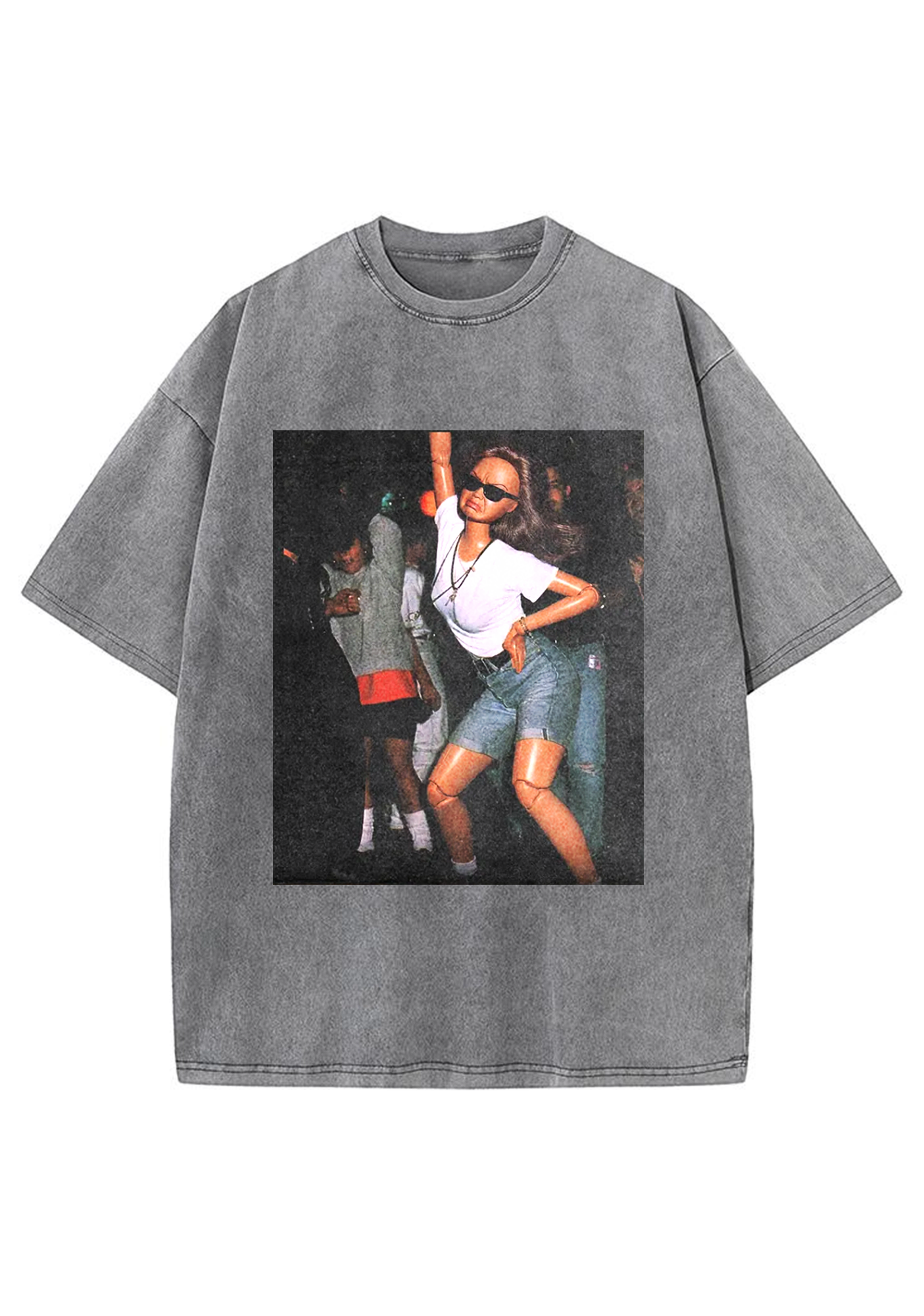 Vintage Party Dancing Barbie Sunglasses Y2K Washed Tee