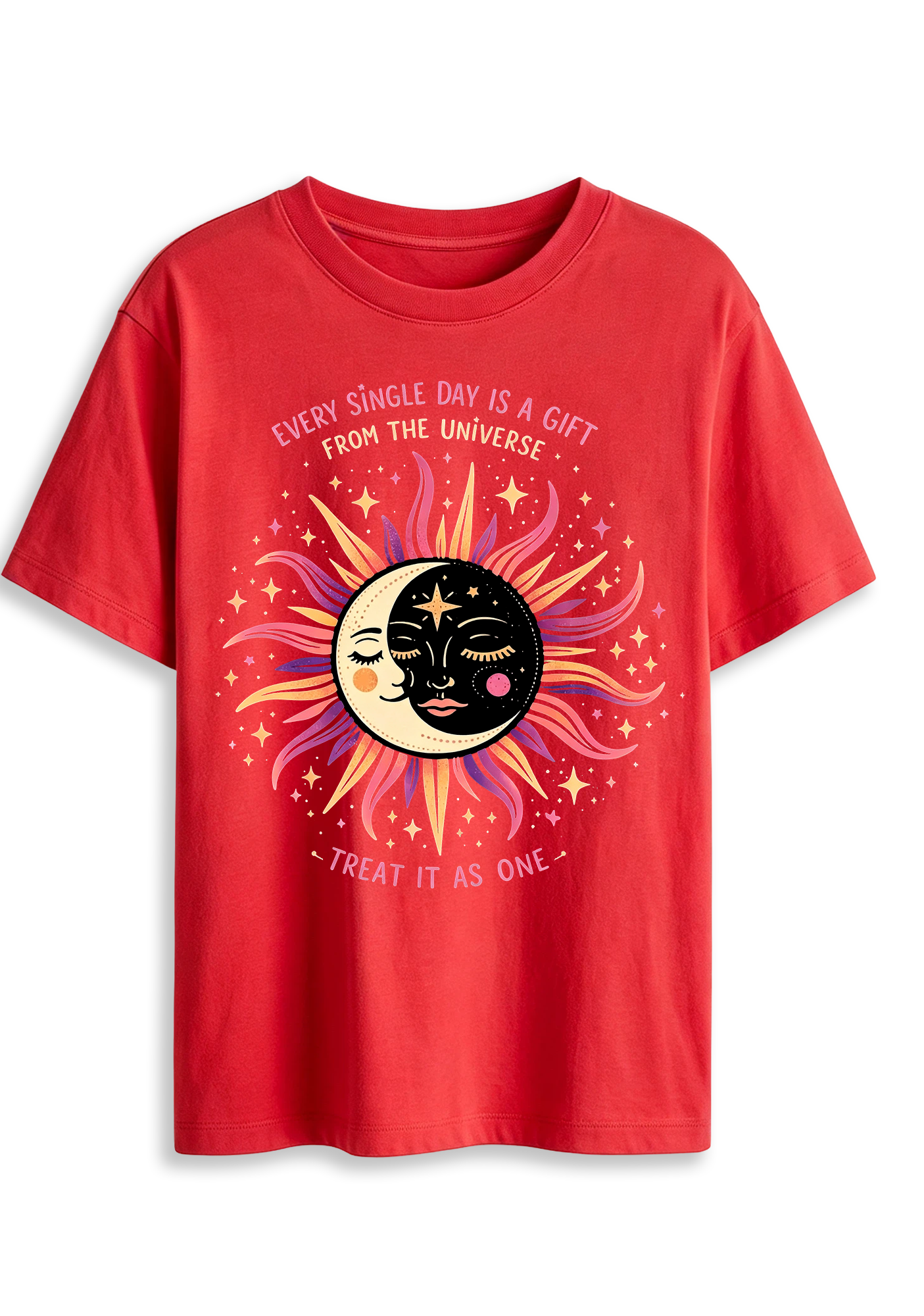 Sun And Moon Face Celestial Is A Gift From The Universe Graphic T-Shirt