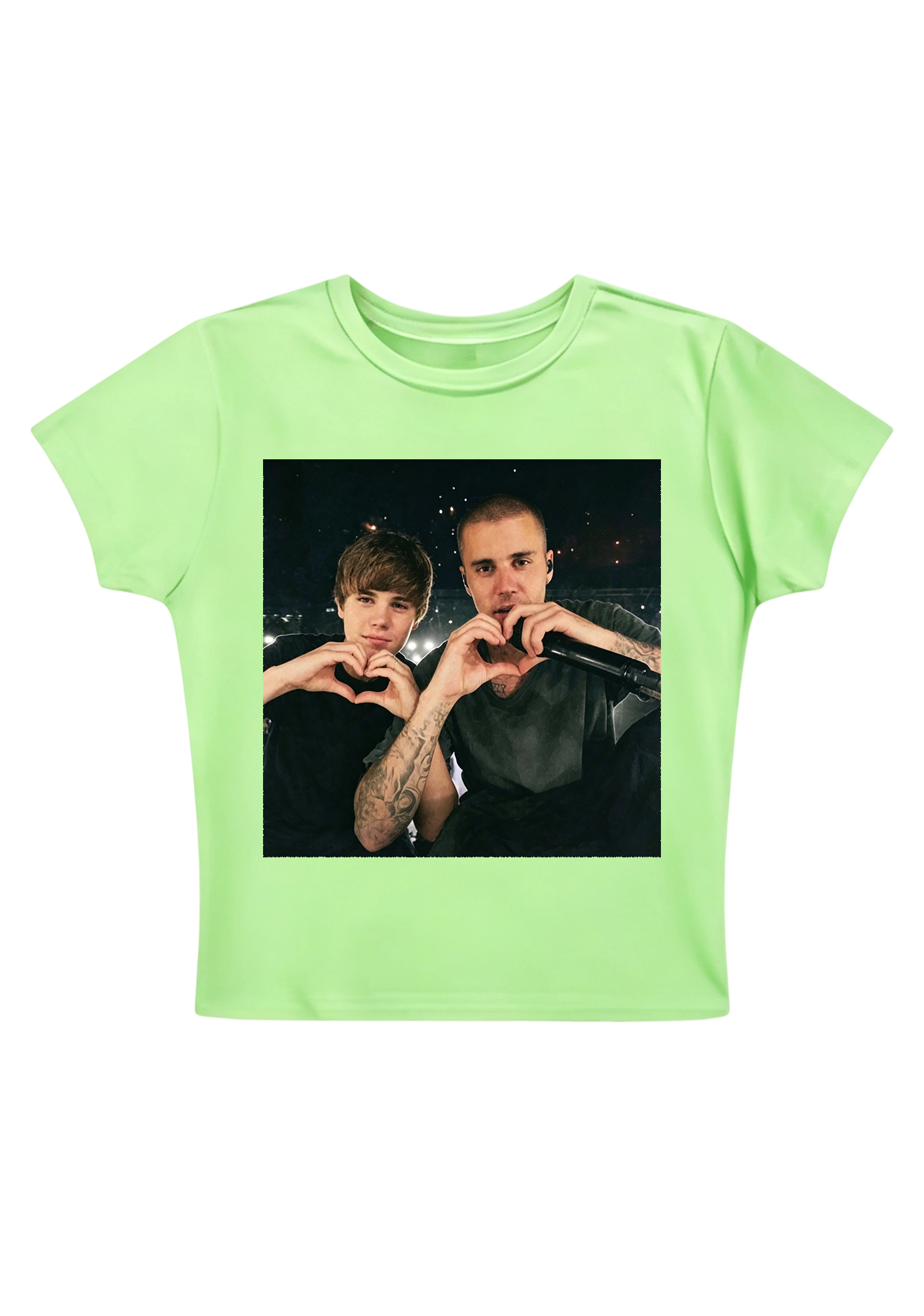 Retro Film Grain Justin Bieber Throwback Collage Y2K Baby Tee