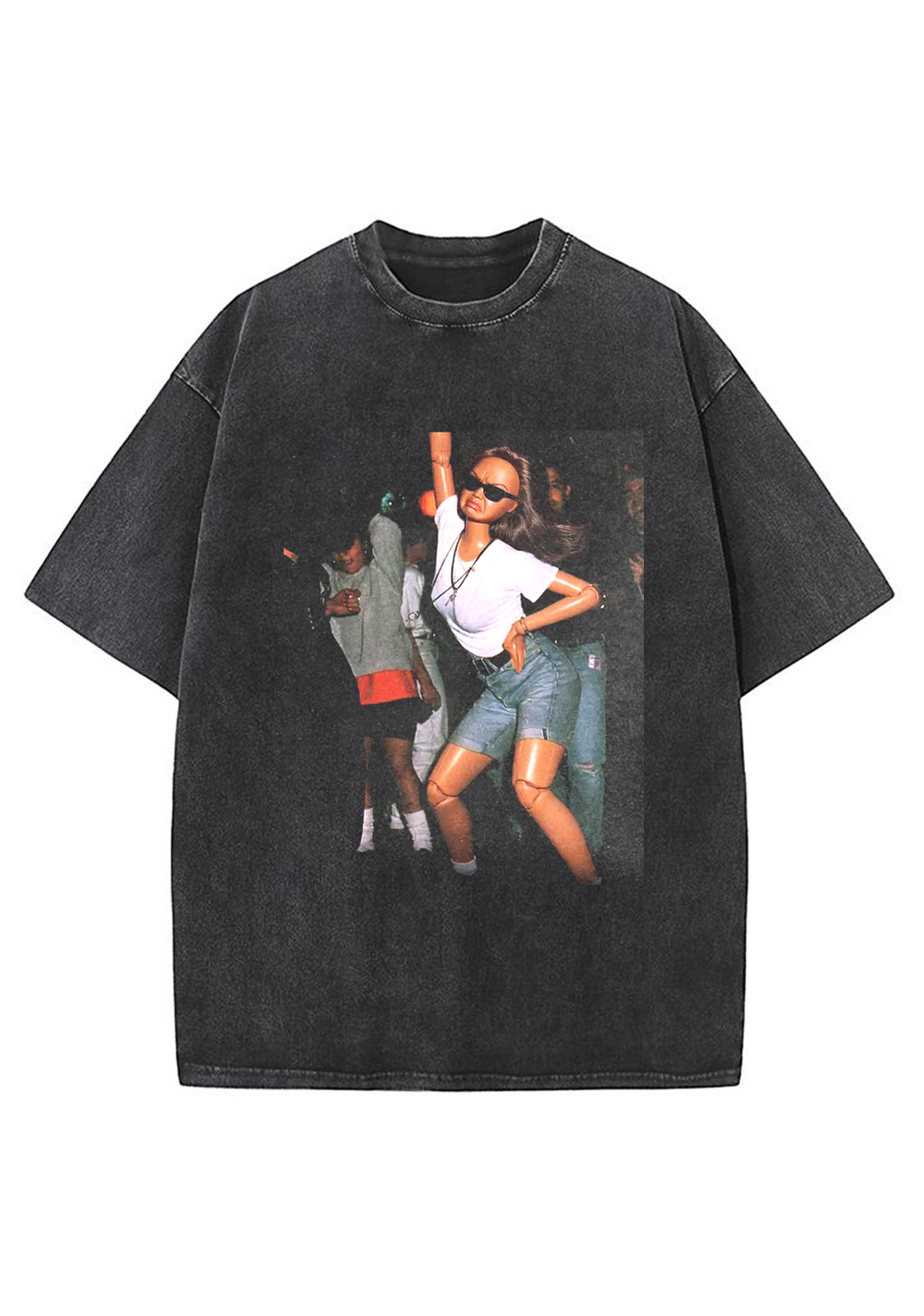 Vintage Party Dancing Barbie Sunglasses Y2K Washed Tee