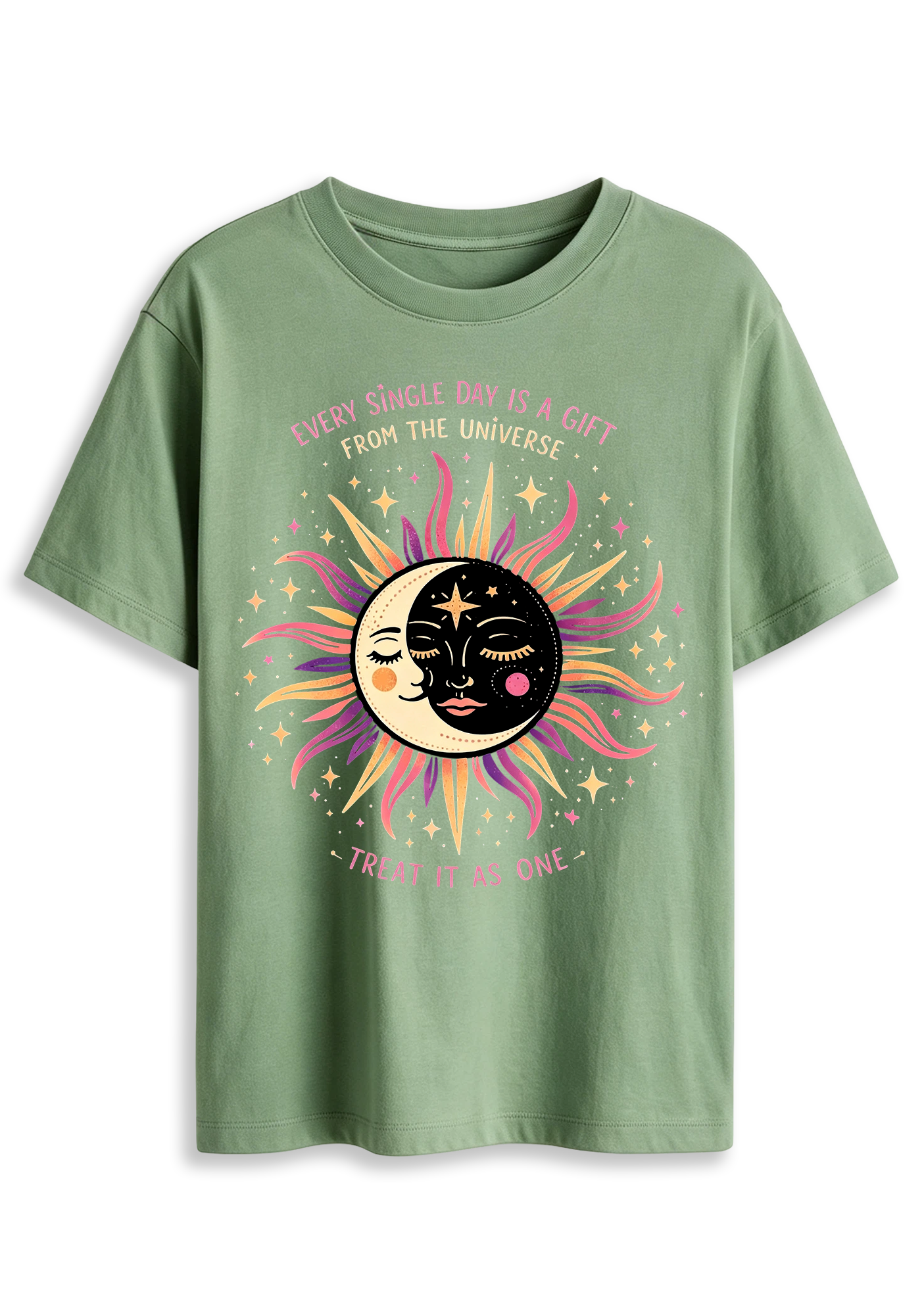 Sun And Moon Face Celestial Is A Gift From The Universe Graphic T-Shirt