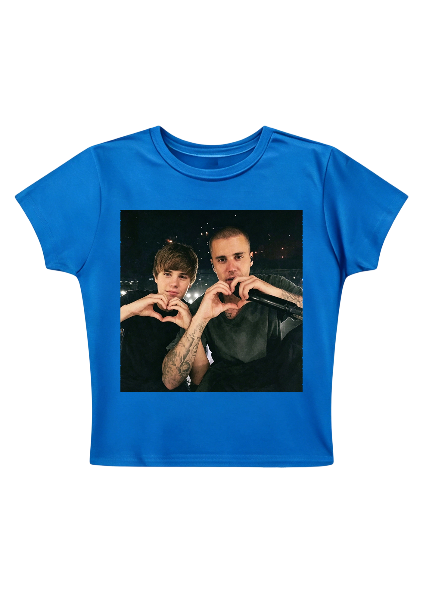 Retro Film Grain Justin Bieber Throwback Collage Y2K Baby Tee