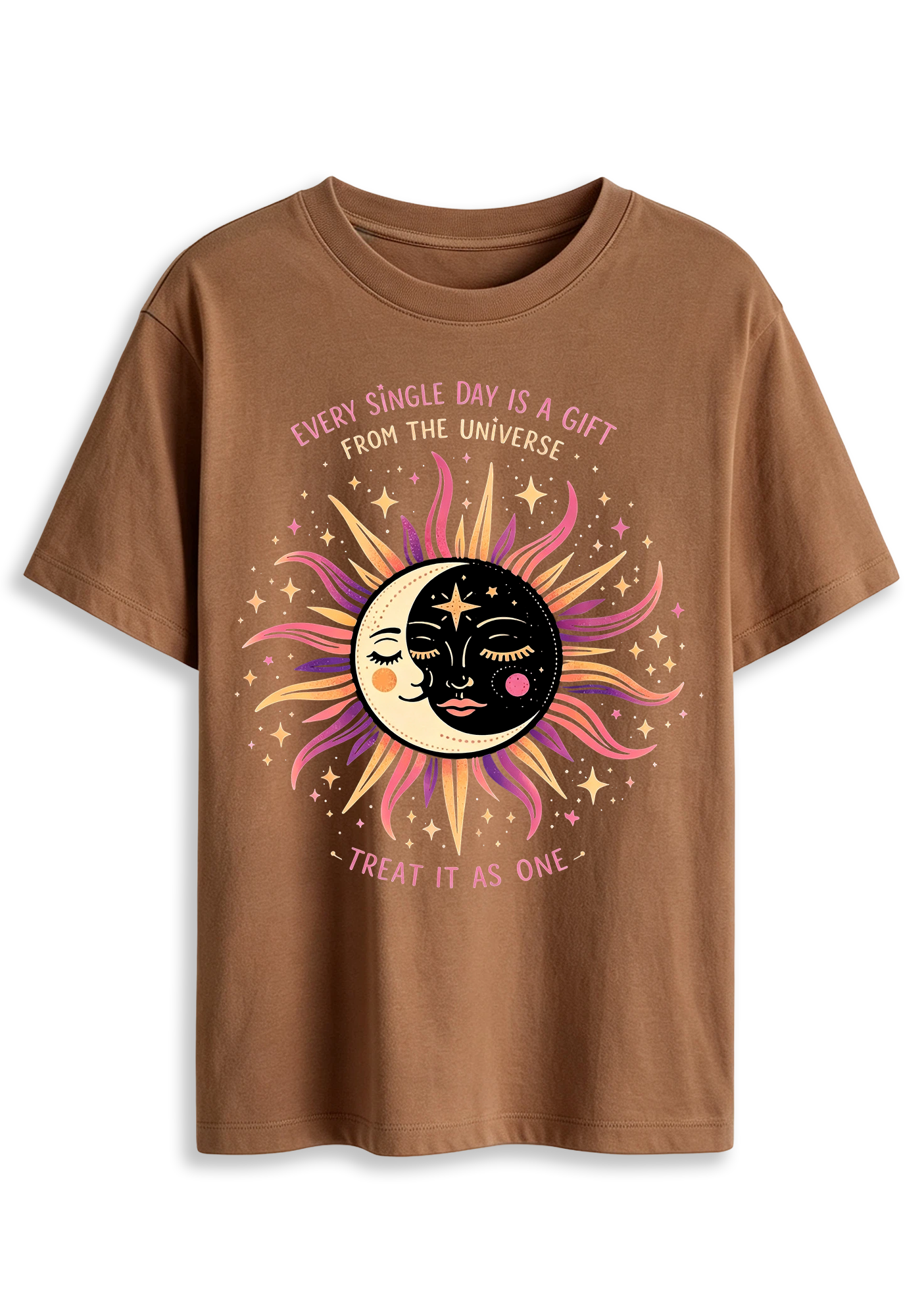 Sun And Moon Face Celestial Is A Gift From The Universe Graphic T-Shirt