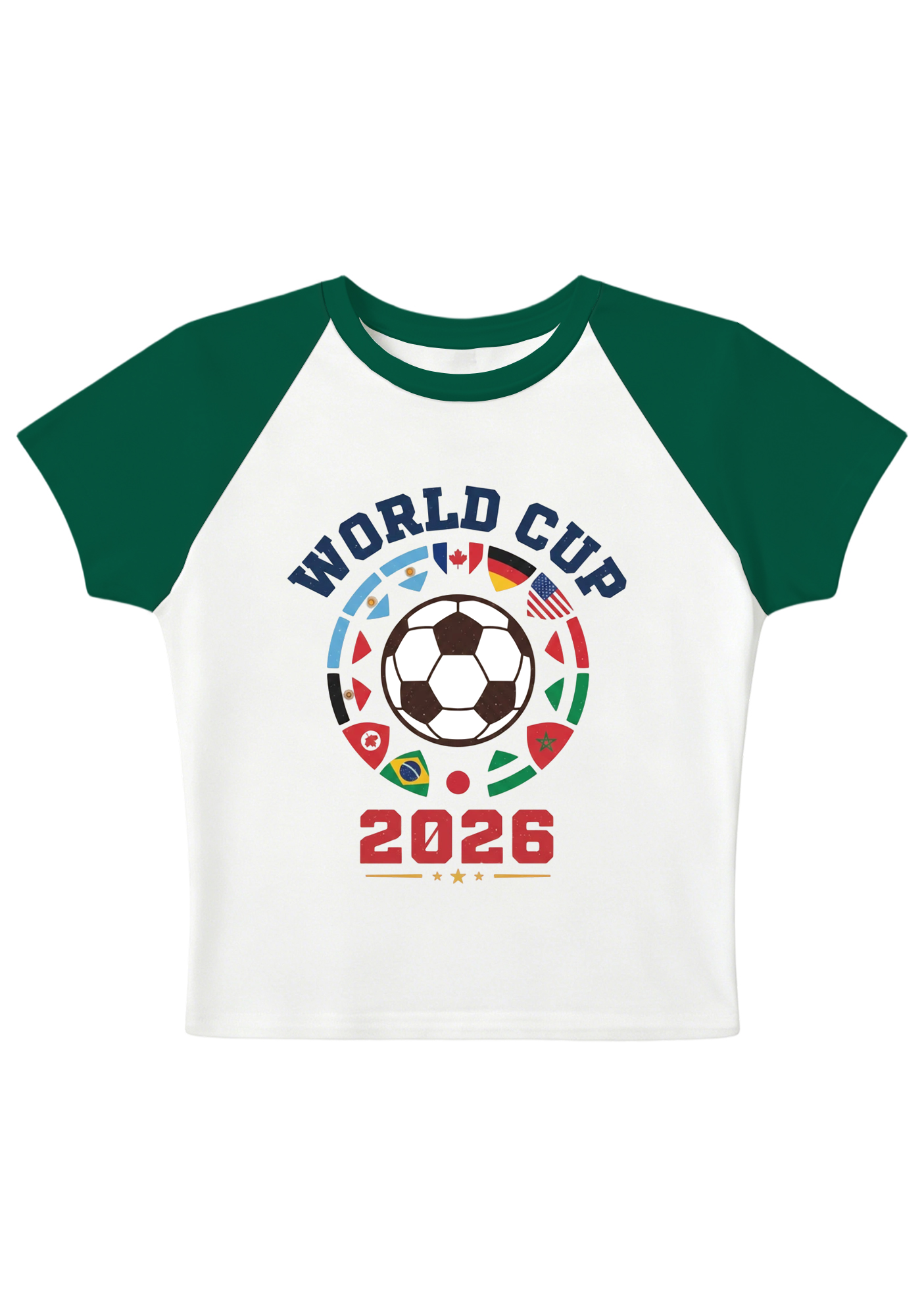 [Copy]USA Mexico Canada World Cup Splicing Y2K Baby Tee