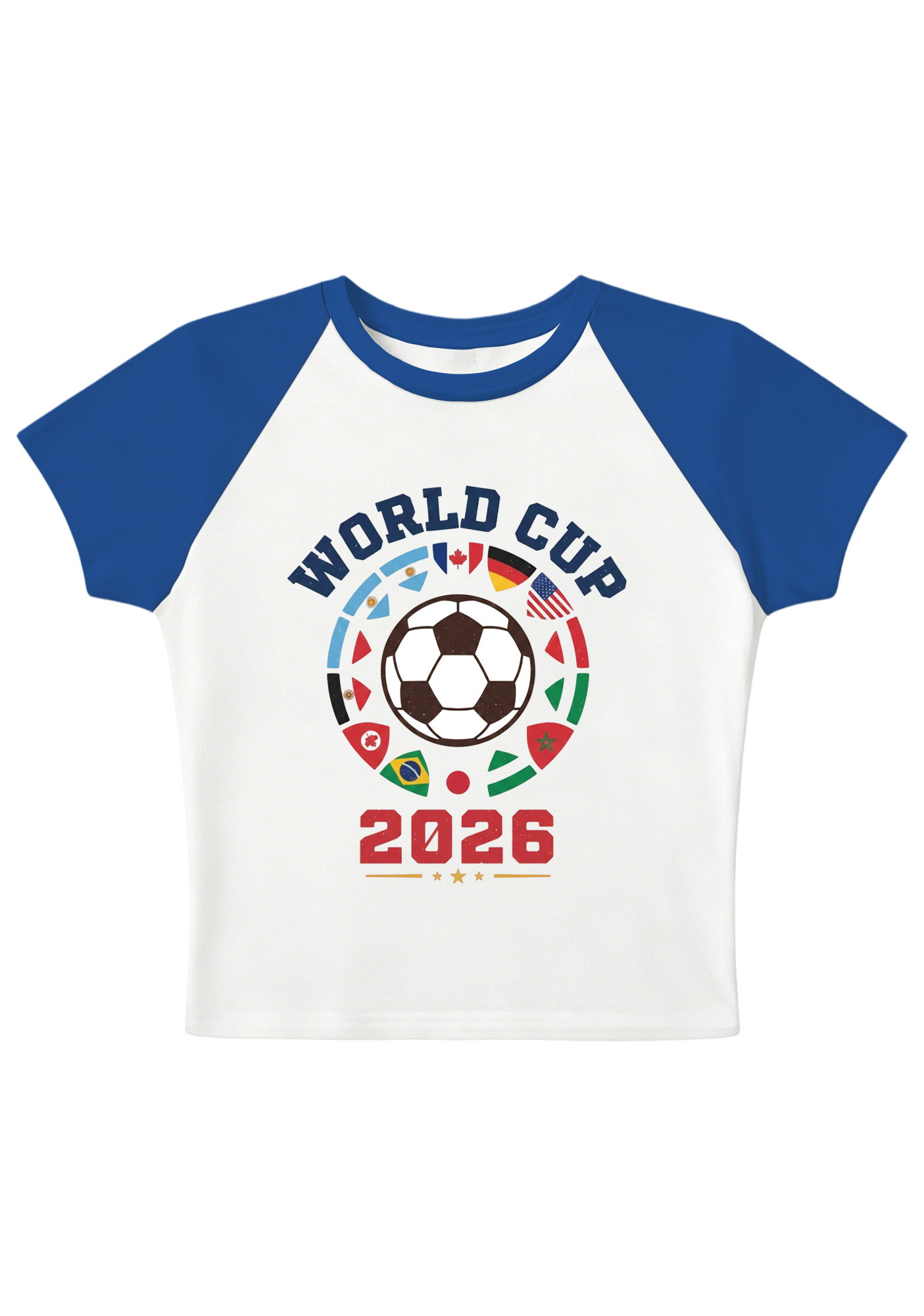 [Copy]USA Mexico Canada World Cup Splicing Y2K Baby Tee