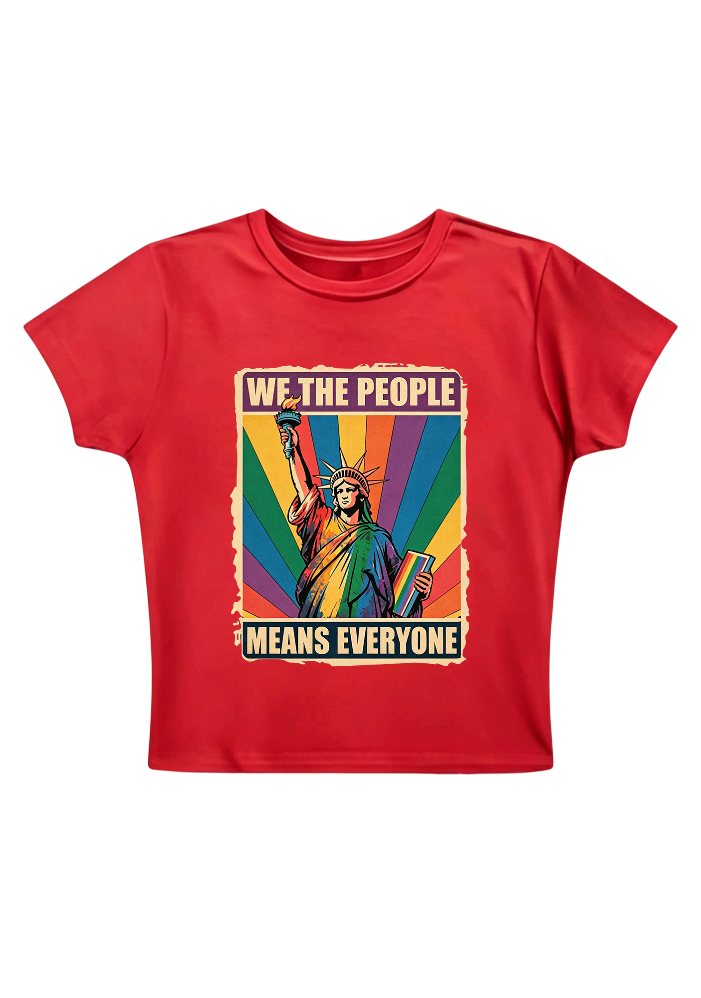 We The People Means Everyone Y2K Baby Tee