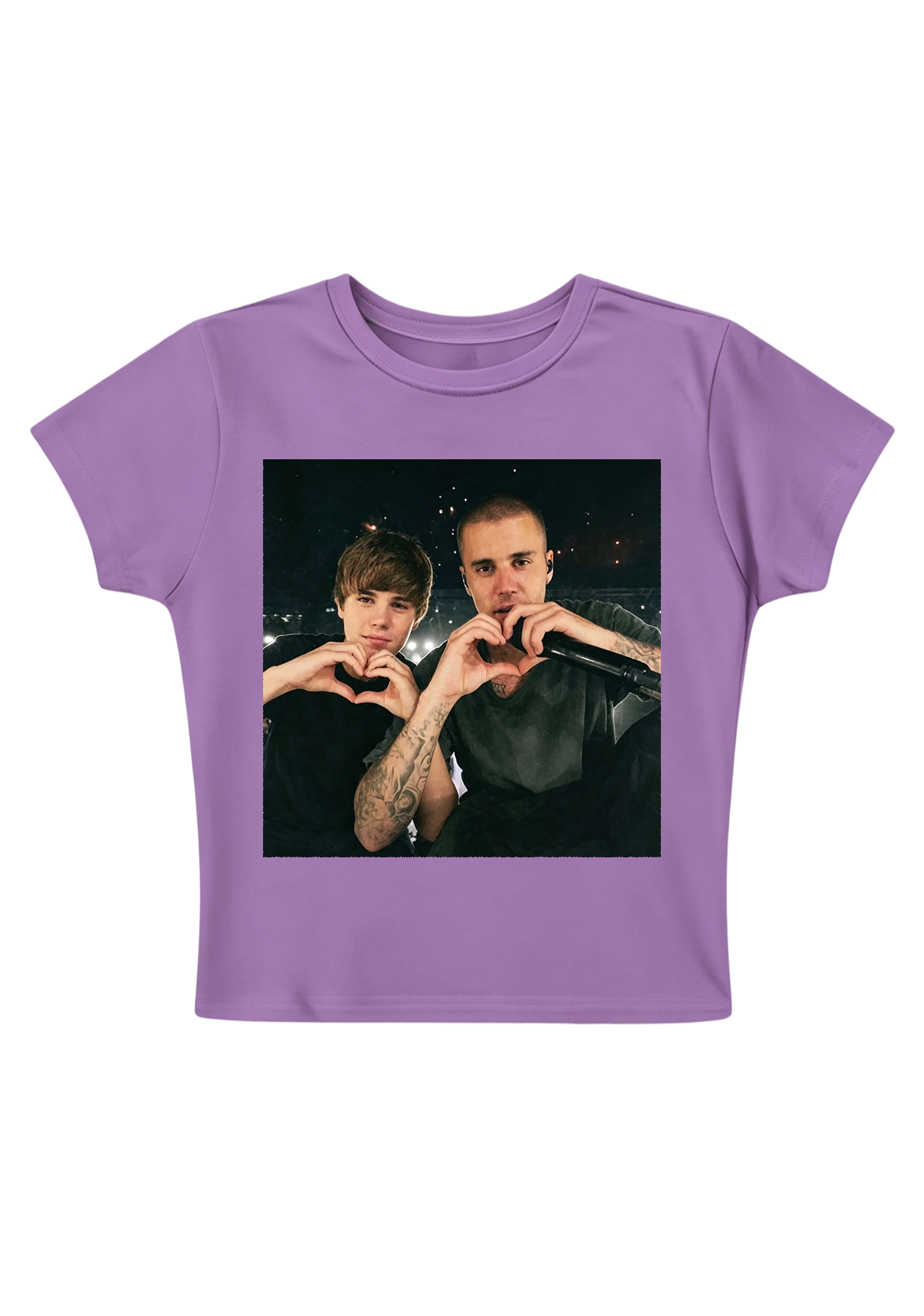 Retro Film Grain Justin Bieber Throwback Collage Y2K Baby Tee