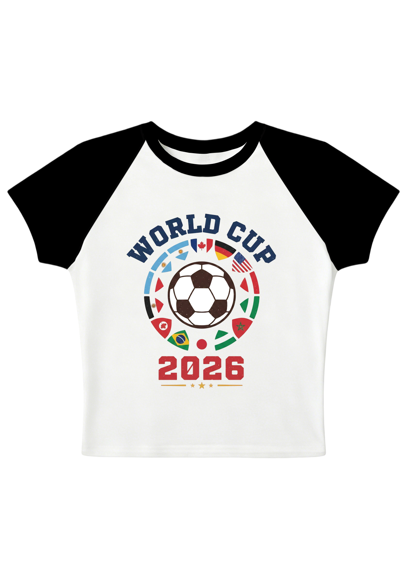 [Copy]USA Mexico Canada World Cup Splicing Y2K Baby Tee