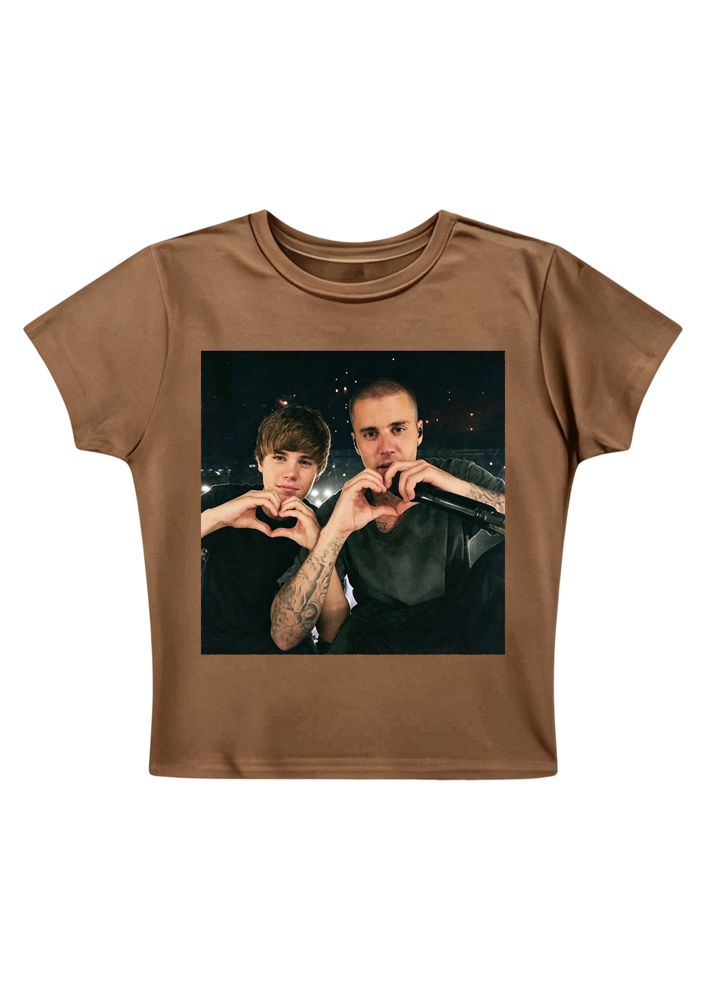 Retro Film Grain Justin Bieber Throwback Collage Y2K Baby Tee