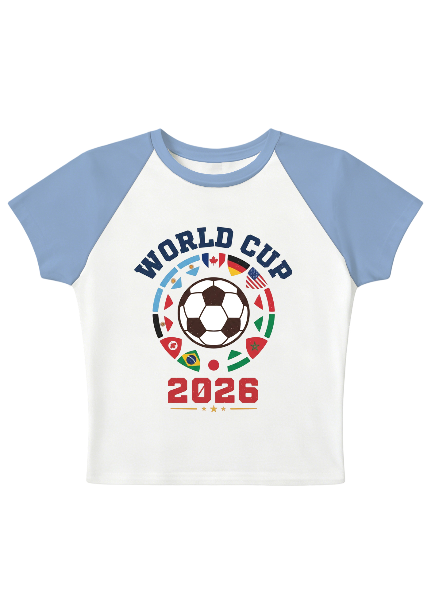 [Copy]USA Mexico Canada World Cup Splicing Y2K Baby Tee