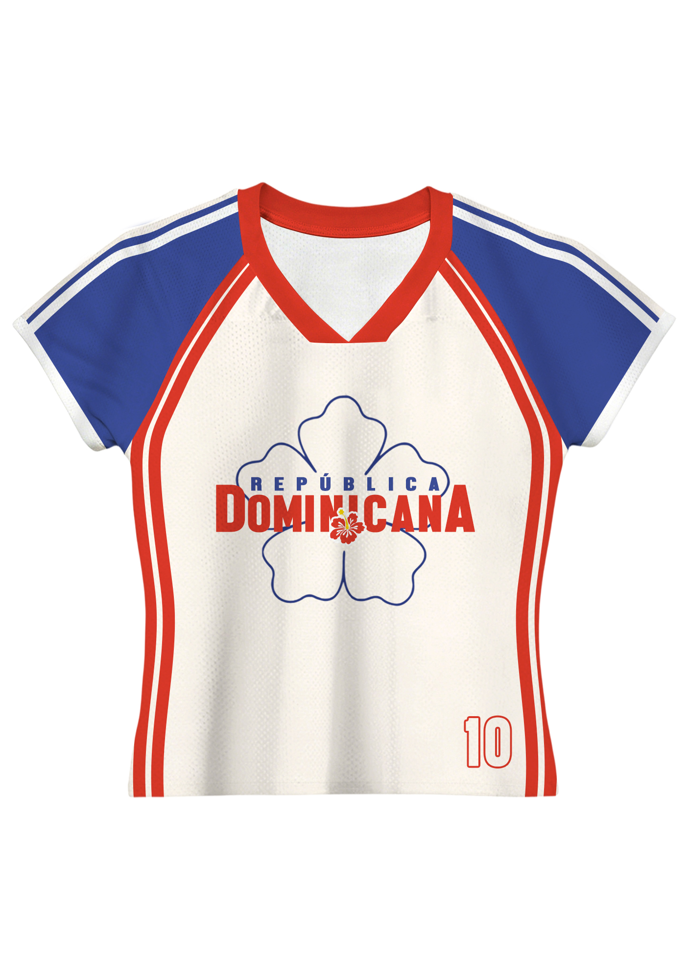 Republica Dominicana Hibiscus No.10 Raglan Baby Tee