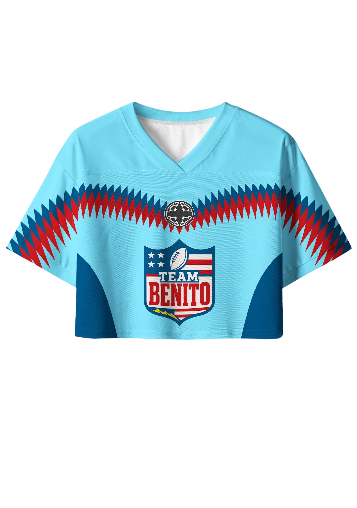 Blue Team Bunny Y2K Crop Sport Jersey Shirts